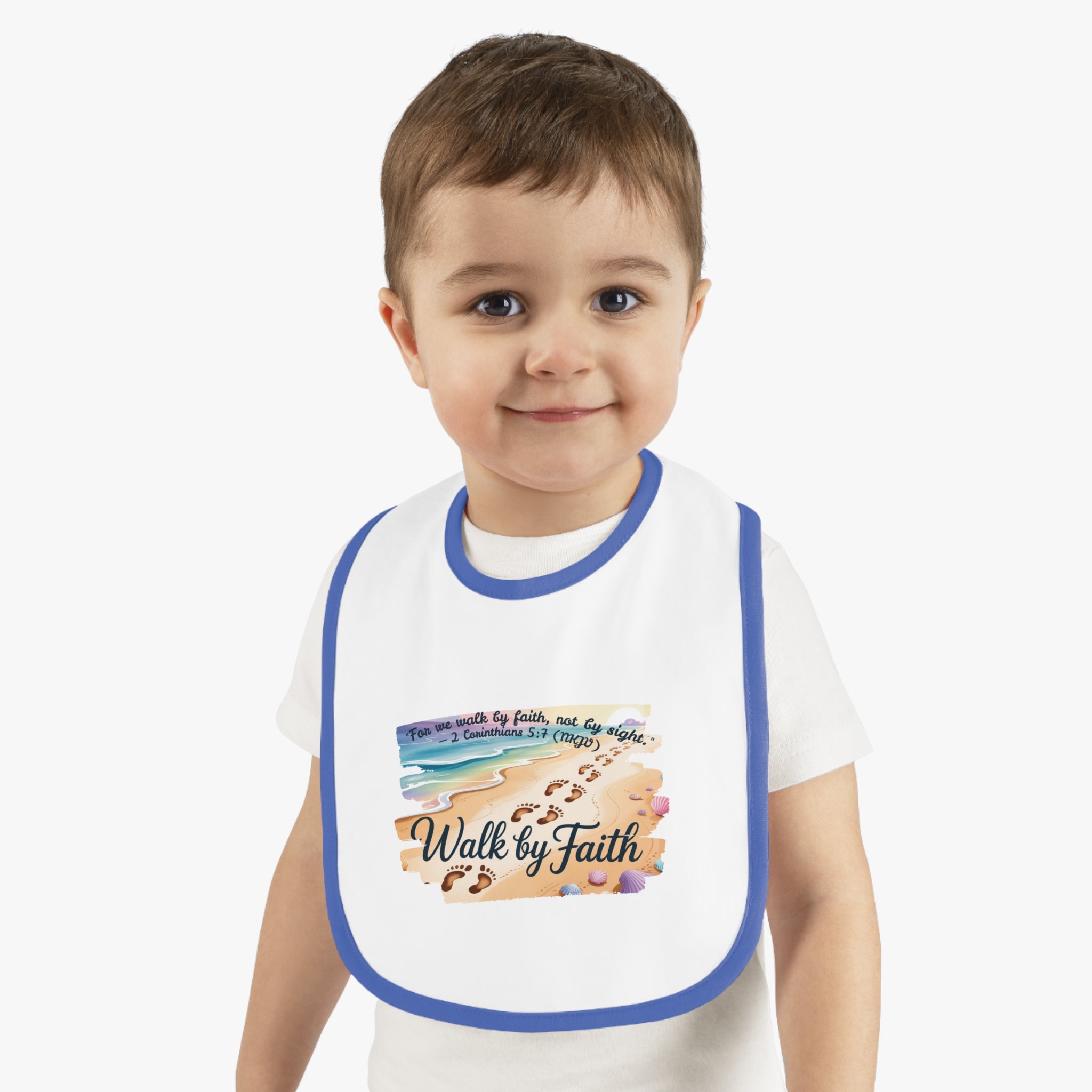 Faith-Inspiring Baby Bib, Cute Infant Bib, Faithful Feeding Bib, Religious Baby Gift, Baby Shower Gift, Inspirational Bib