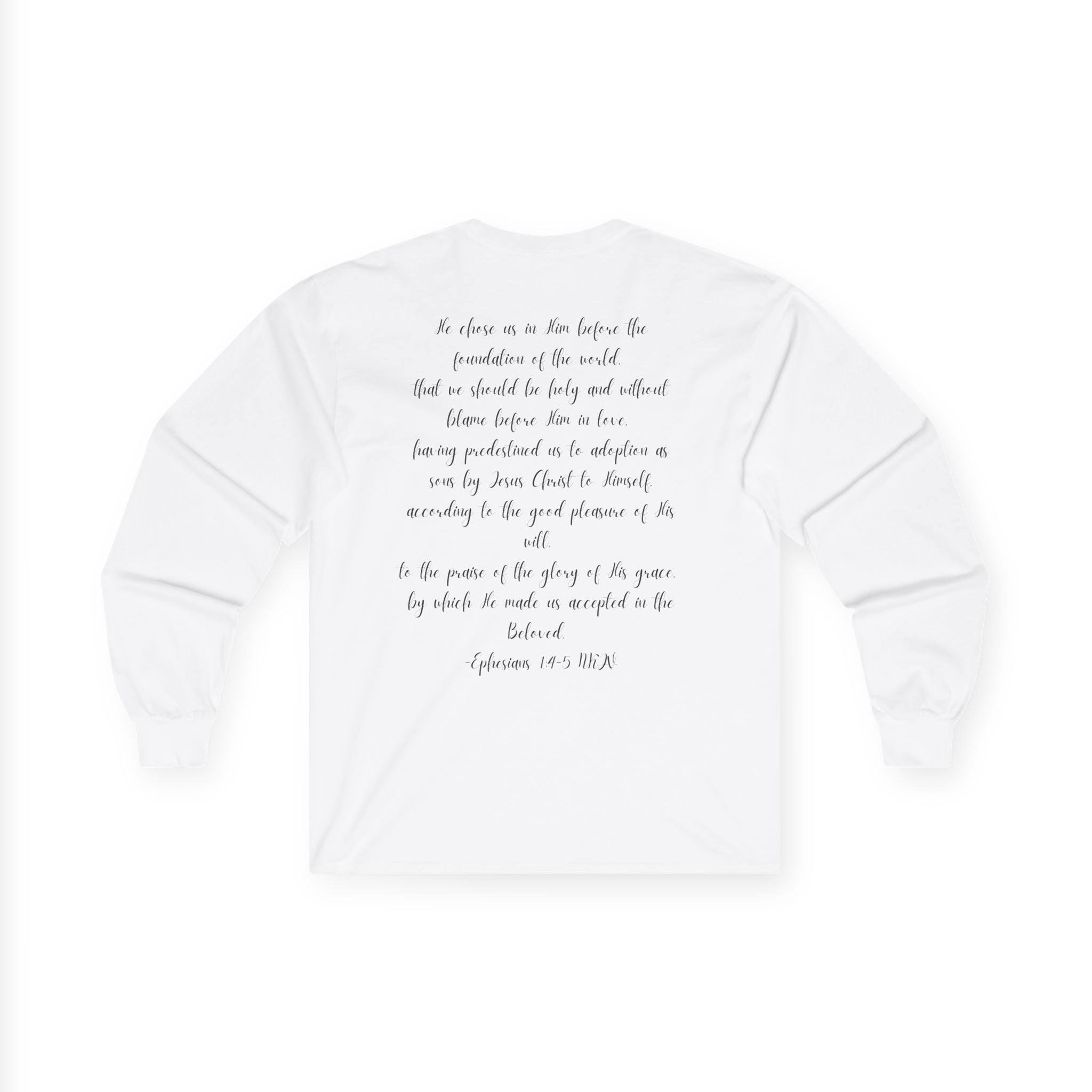 Chosen & Loved Long Sleeve Tee, Inspirational Shirt, Faith-Based Apparel, Mother's Day Gift, Heartwarming Gift, Everyday Wear - Light Colors