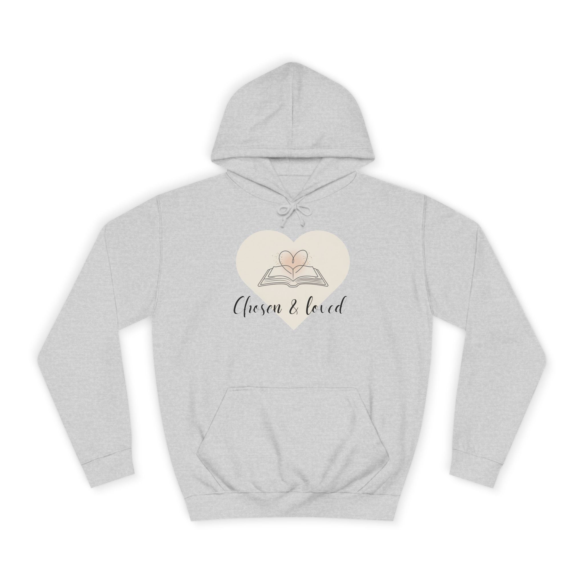 Chosen & Loved Cozy Reading Hoodie, Unisex College Apparel, Relaxed Style Sweatshirt - Light Colors
