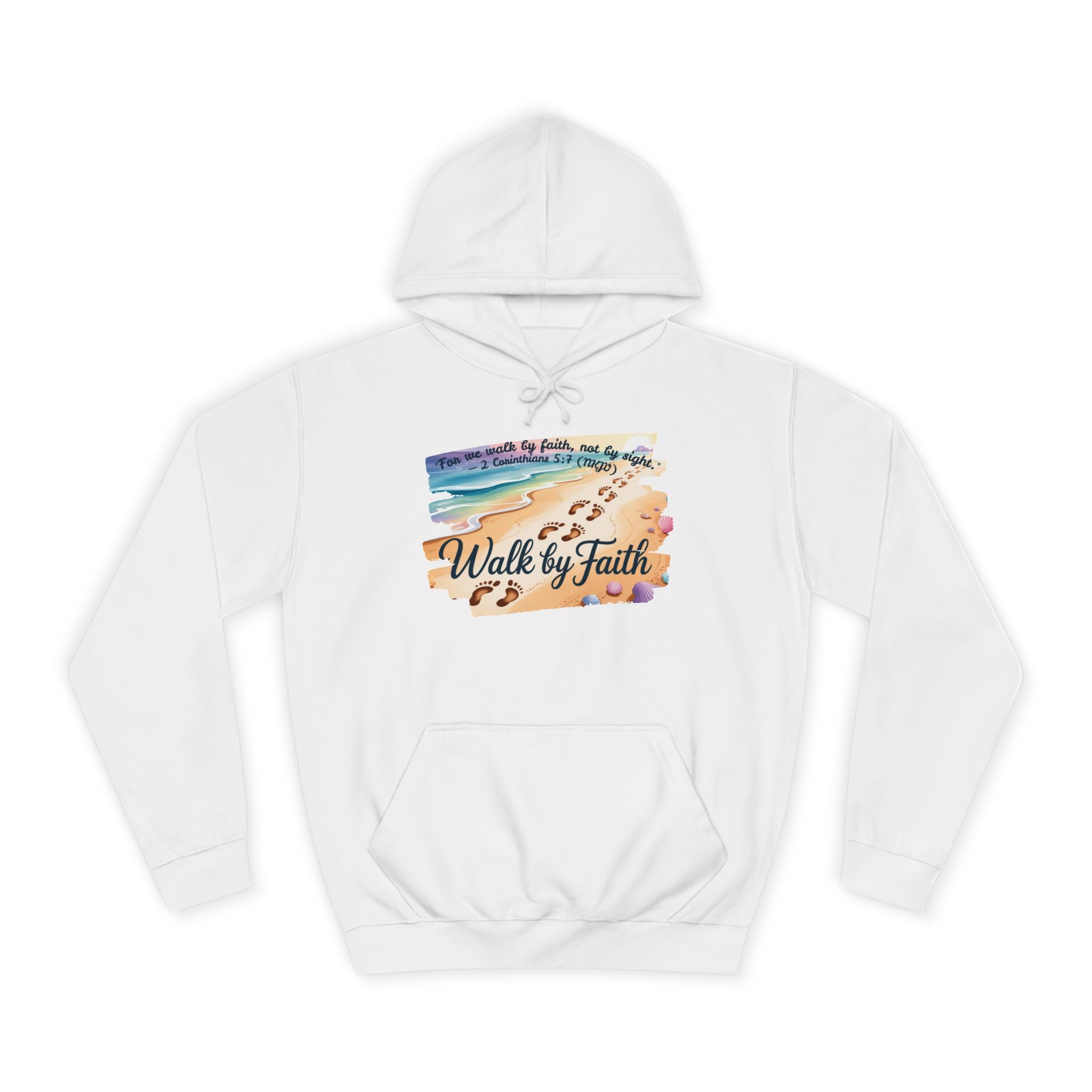 Walk by Faith-Inspirational Hoodie, Cozy College Wear, Inspirational Gift, Relaxed Everyday Style, Perfect for Faith-Based Events