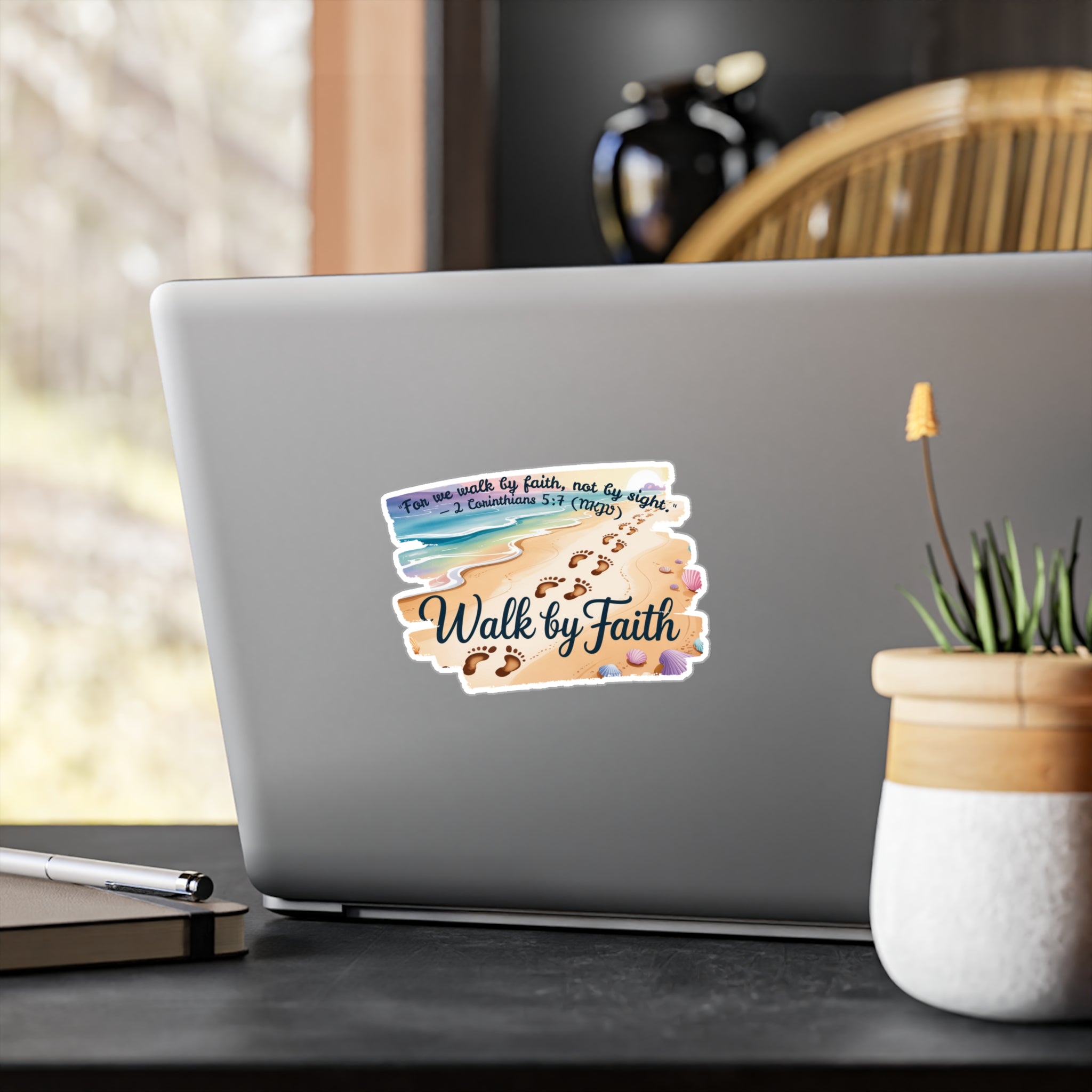 Faith-Inspired Vinyl Decals for Home and Office | Walk by Faith Stickers, Inspirational Decor, Car Window Decals, Gift Idea