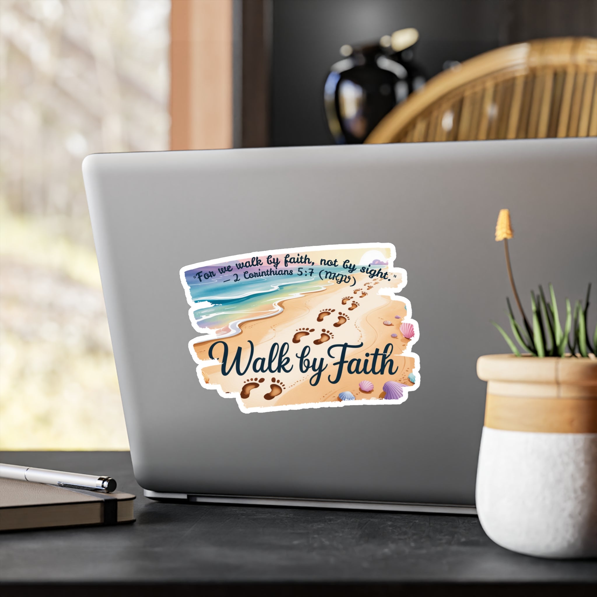 Faith-Inspired Vinyl Decals for Home and Office | Walk by Faith Stickers, Inspirational Decor, Car Window Decals, Gift Idea