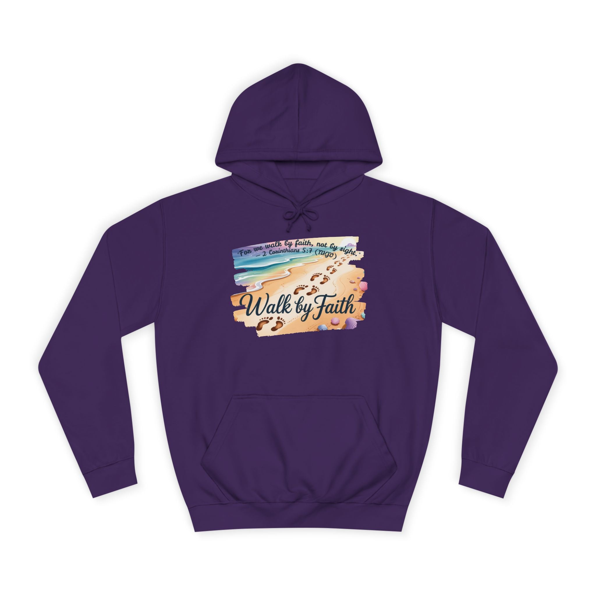 Walk by Faith-Inspirational Hoodie, Cozy College Wear, Inspirational Gift, Relaxed Everyday Style, Perfect for Faith-Based Events