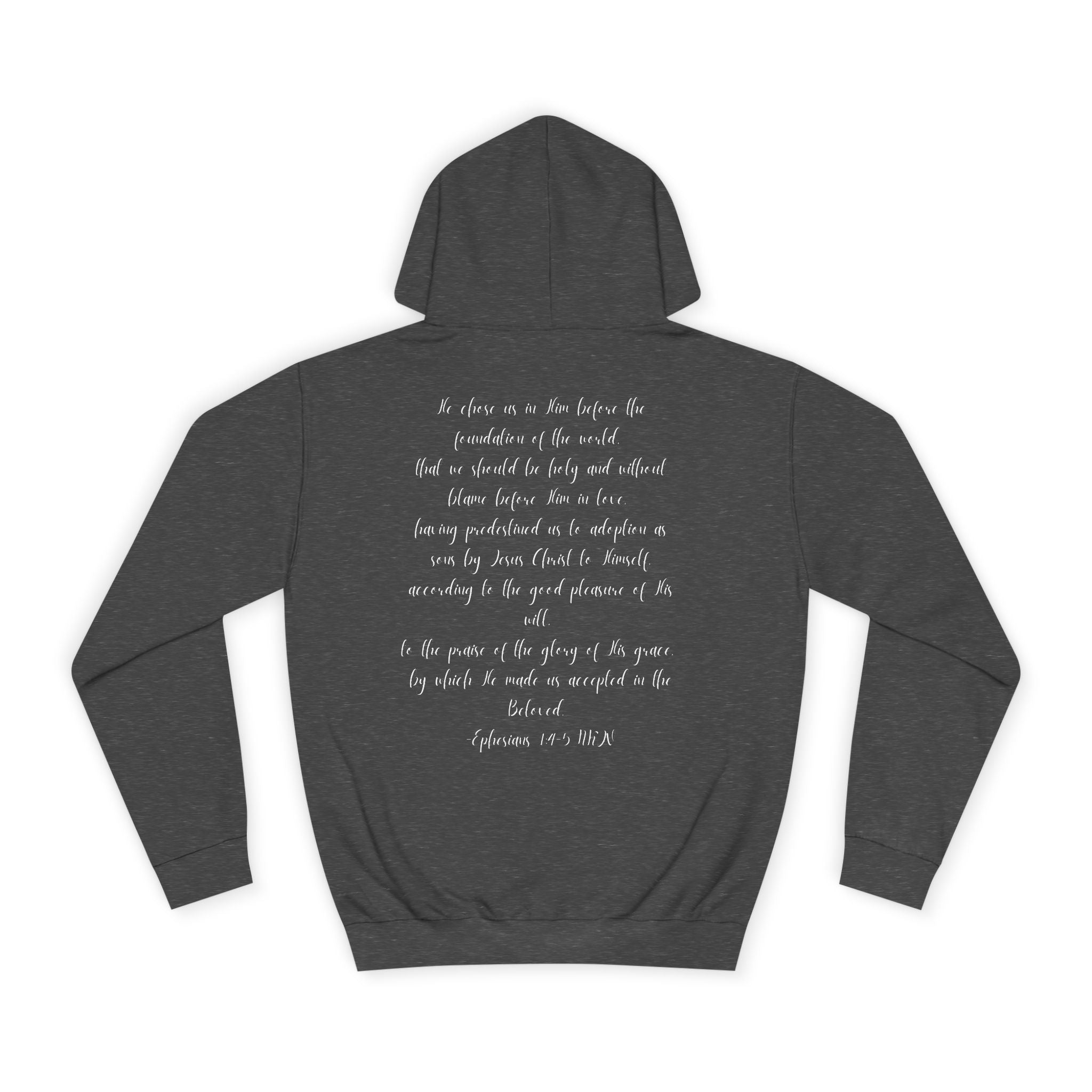Chosen & Loved Cozy Reading Hoodie, Unisex College Apparel, Relaxed Style Sweatshirt - Dark Colors