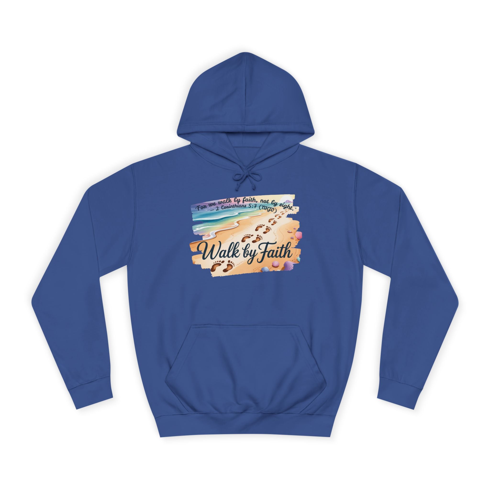 Walk by Faith-Inspirational Hoodie, Cozy College Wear, Inspirational Gift, Relaxed Everyday Style, Perfect for Faith-Based Events