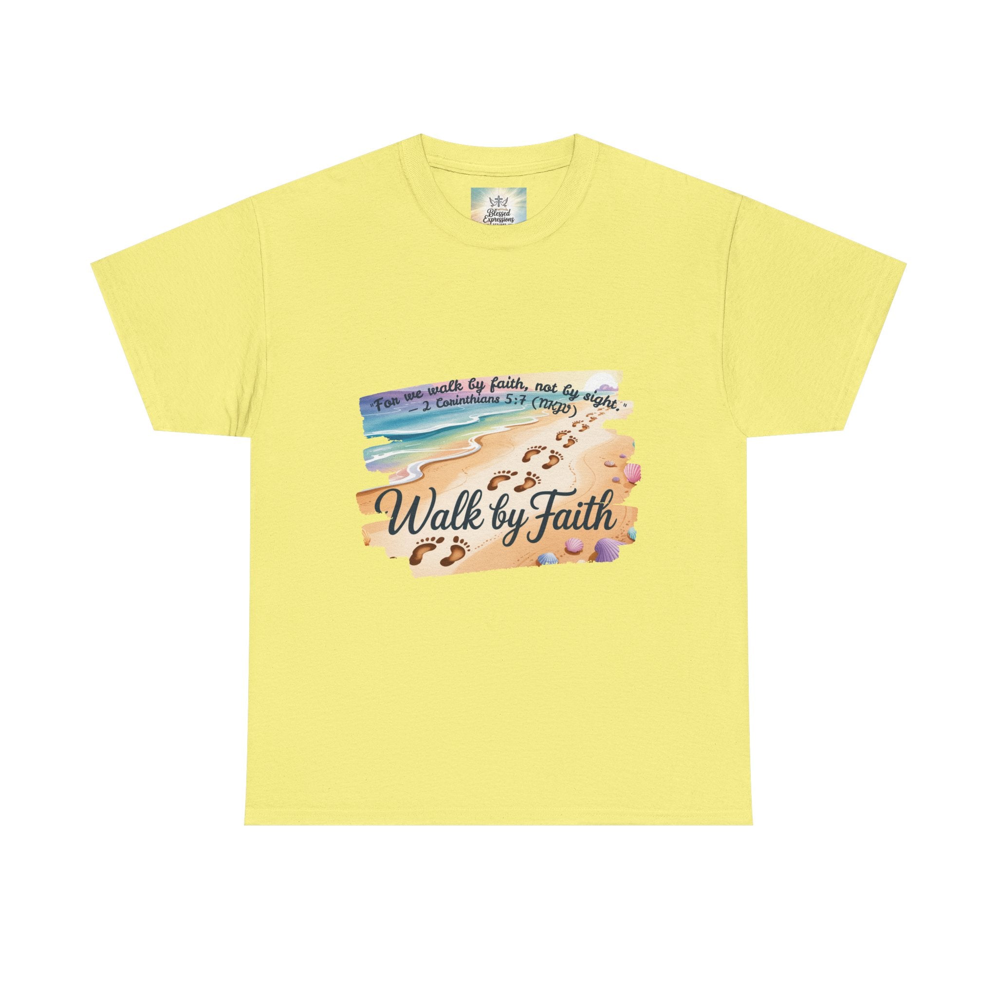 Inspirational Faith Tee, Unisex Cotton Shirt, Walk by Faith Apparel, Comfortable Religious Gift, Casual Everyday Wear
