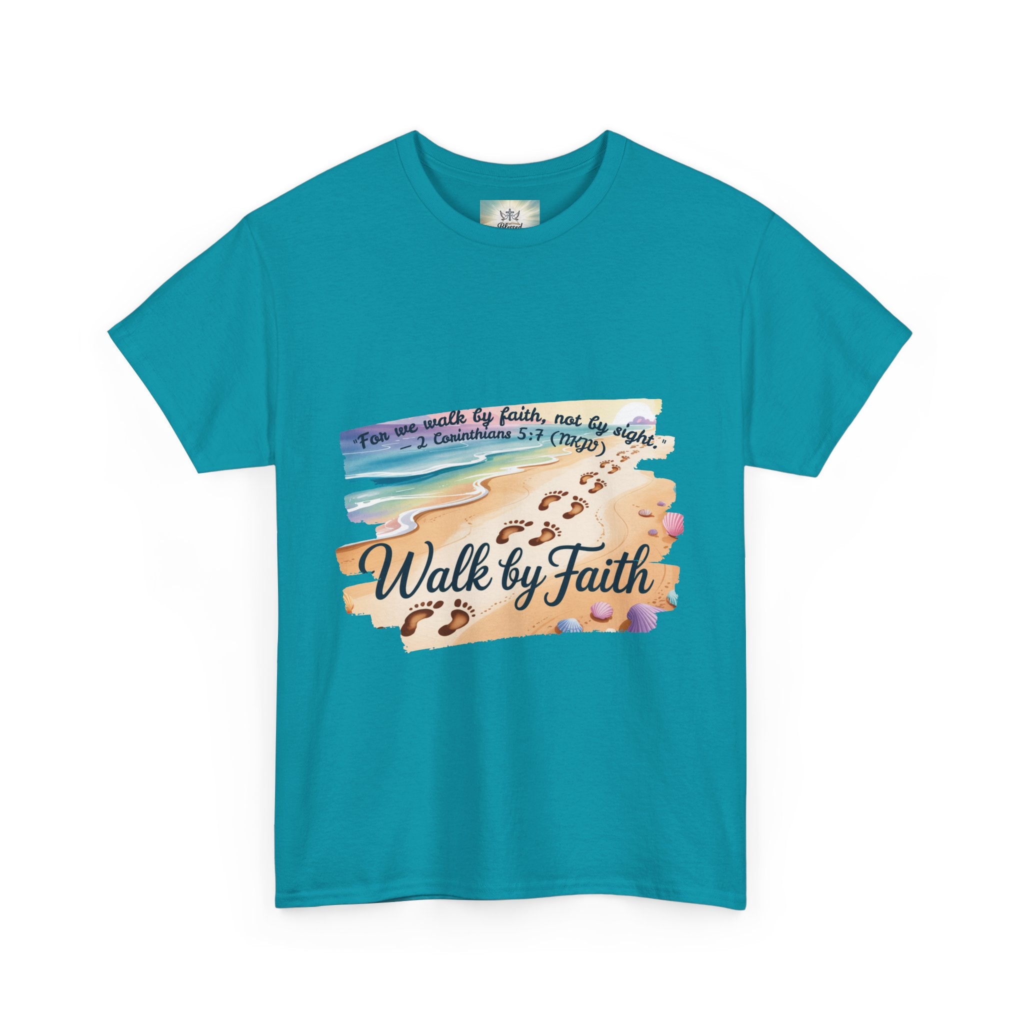 Inspirational Faith Tee, Unisex Cotton Shirt, Walk by Faith Apparel, Comfortable Religious Gift, Casual Everyday Wear