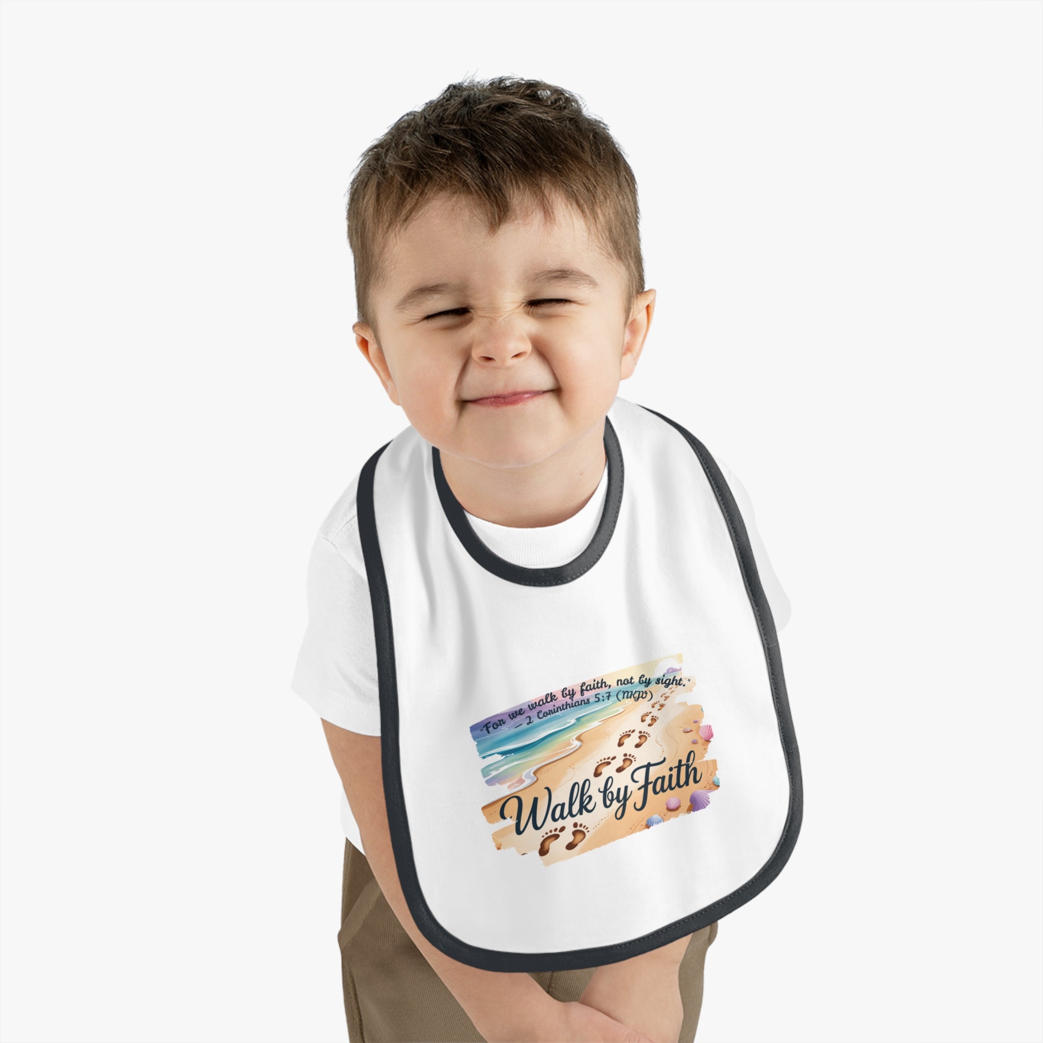 Faith-Inspiring Baby Bib, Cute Infant Bib, Faithful Feeding Bib, Religious Baby Gift, Baby Shower Gift, Inspirational Bib