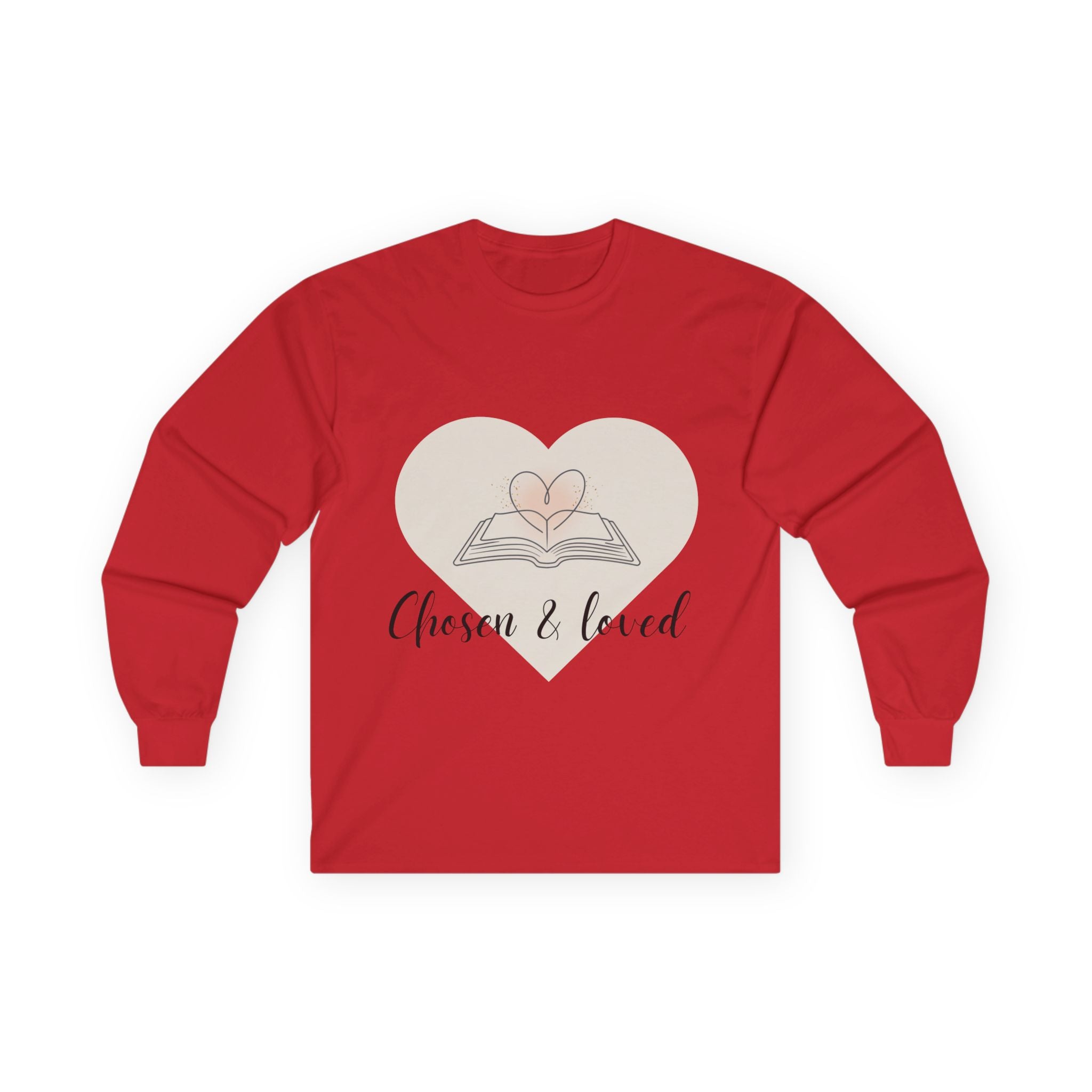 Chosen & Loved Long Sleeve Tee, Inspirational Shirt, Faith-Based Apparel, Mother's Day Gift, Heartwarming Gift, Everyday Wear - Light Colors
