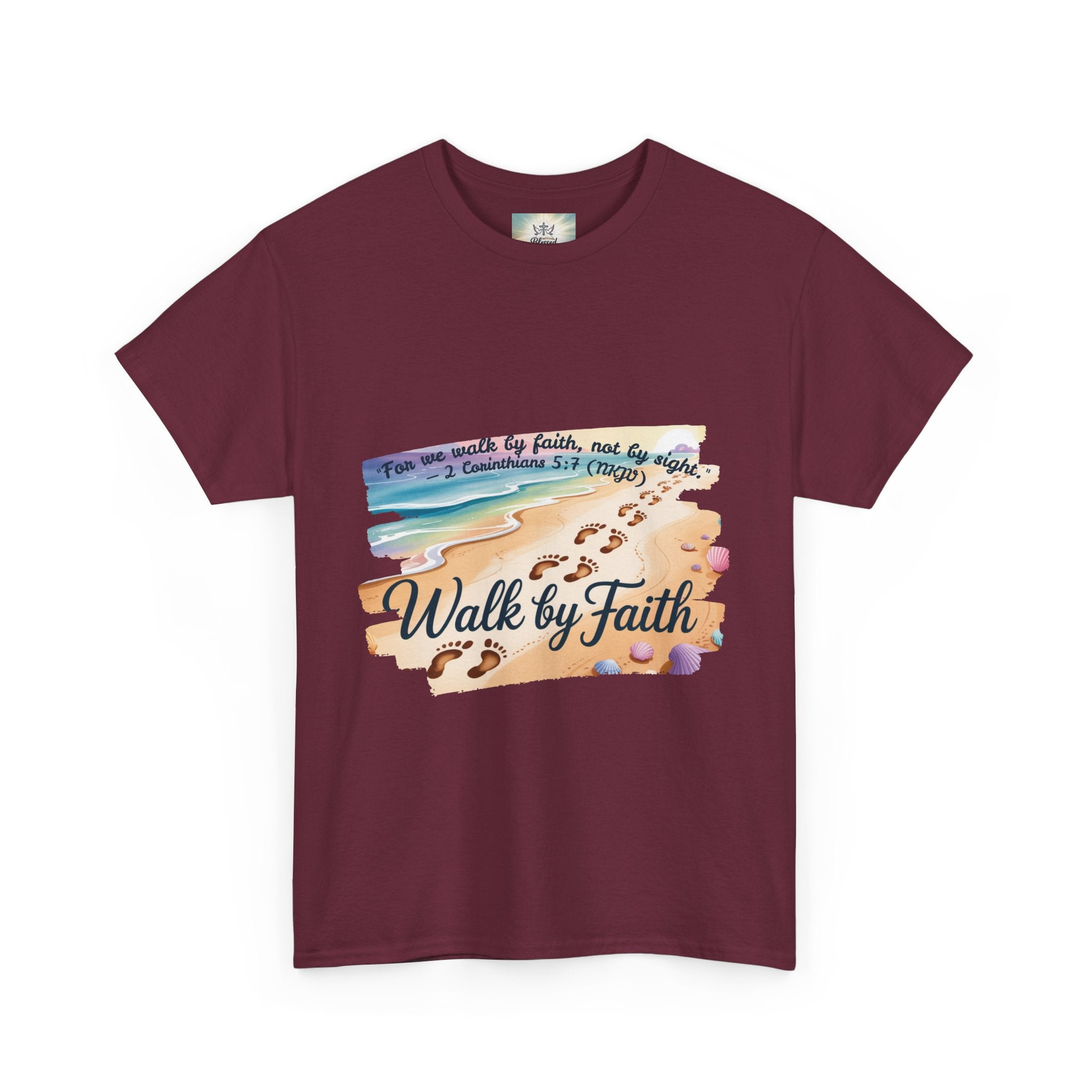 Inspirational Faith Tee, Unisex Cotton Shirt, Walk by Faith Apparel, Comfortable Religious Gift, Casual Everyday Wear