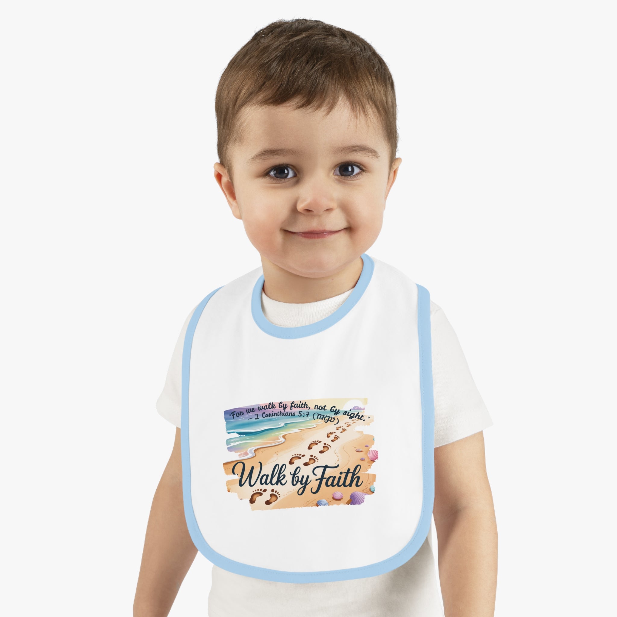 Faith-Inspiring Baby Bib, Cute Infant Bib, Faithful Feeding Bib, Religious Baby Gift, Baby Shower Gift, Inspirational Bib