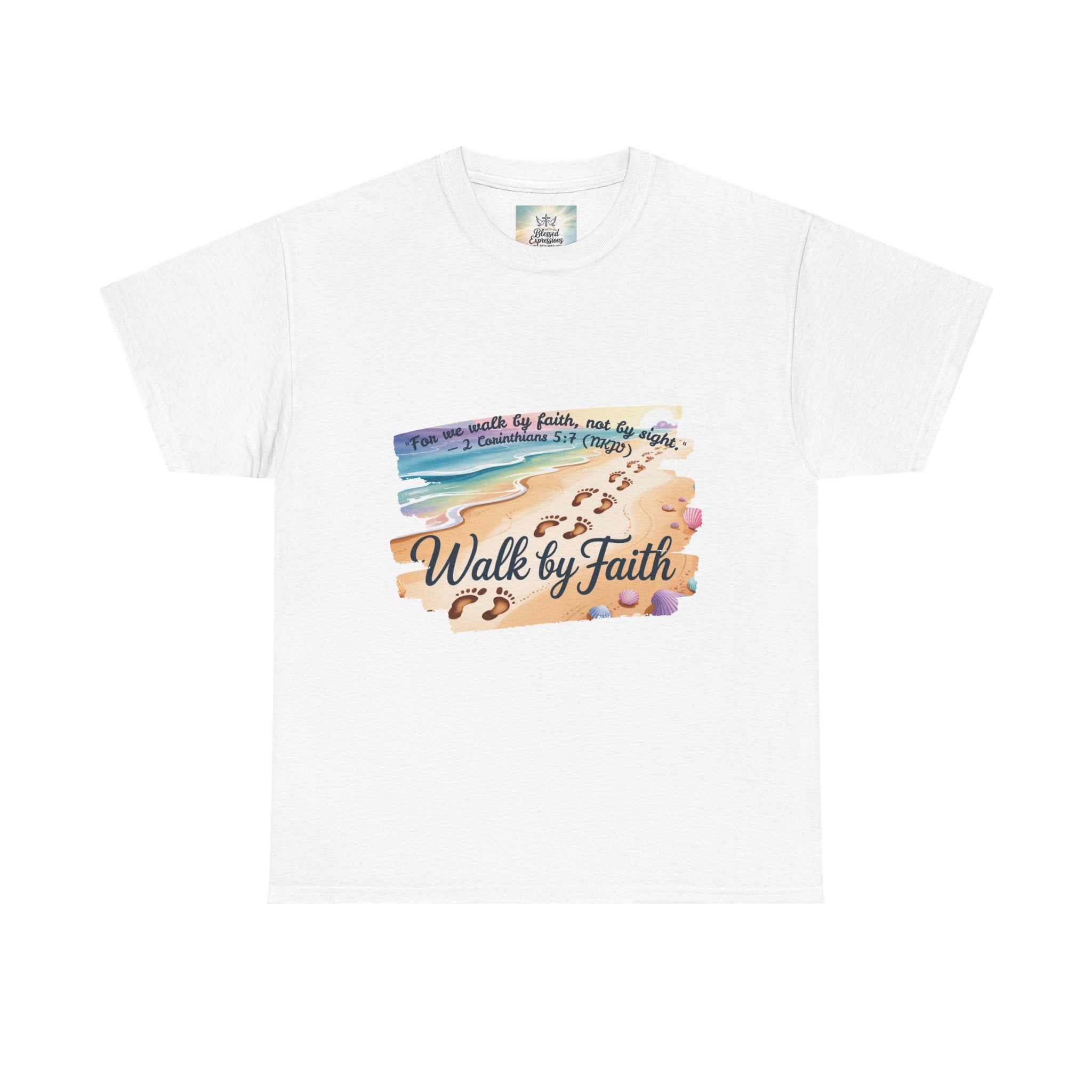 Inspirational Faith Tee, Unisex Cotton Shirt, Walk by Faith Apparel, Comfortable Religious Gift, Casual Everyday Wear