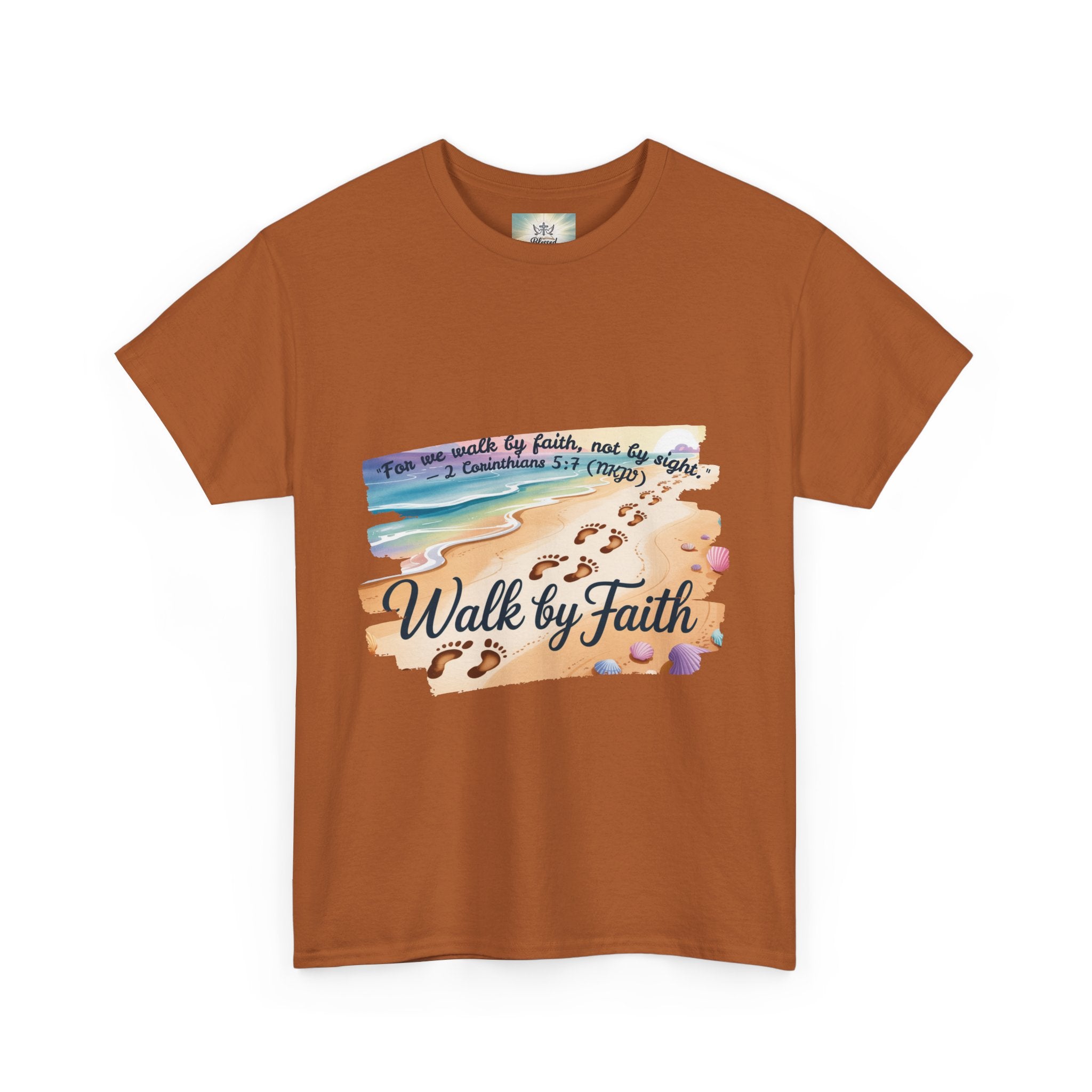 Inspirational Faith Tee, Unisex Cotton Shirt, Walk by Faith Apparel, Comfortable Religious Gift, Casual Everyday Wear
