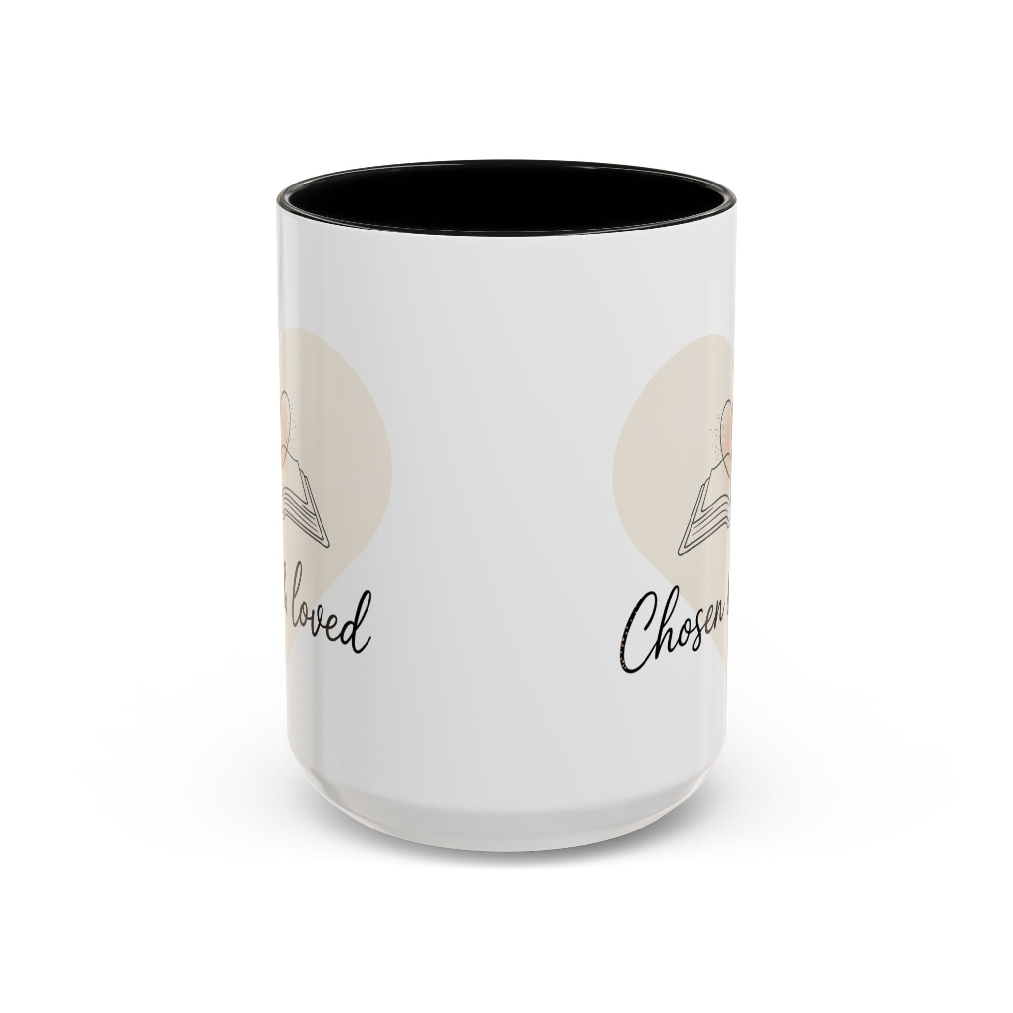Chosen & Loved Accent Coffee Mug - Inspirational Gift, Heartwarming Mug, Cozy Beverage Cup, Perfect for Readers, Warm Reminder