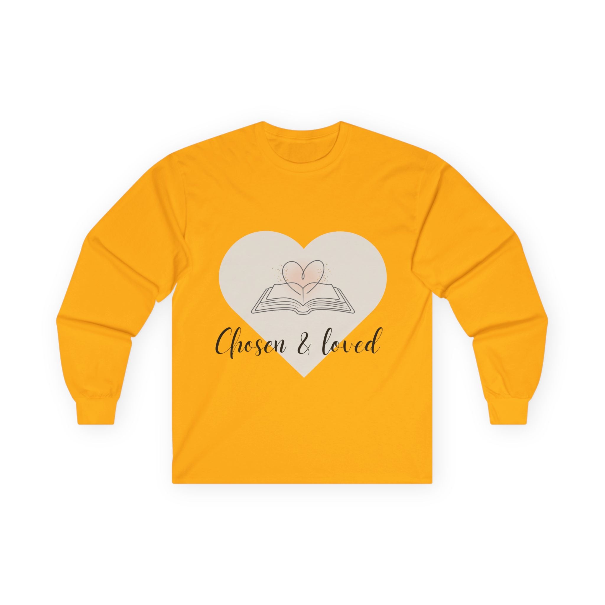 Chosen & Loved Long Sleeve Tee, Inspirational Shirt, Faith-Based Apparel, Mother's Day Gift, Heartwarming Gift, Everyday Wear - Light Colors