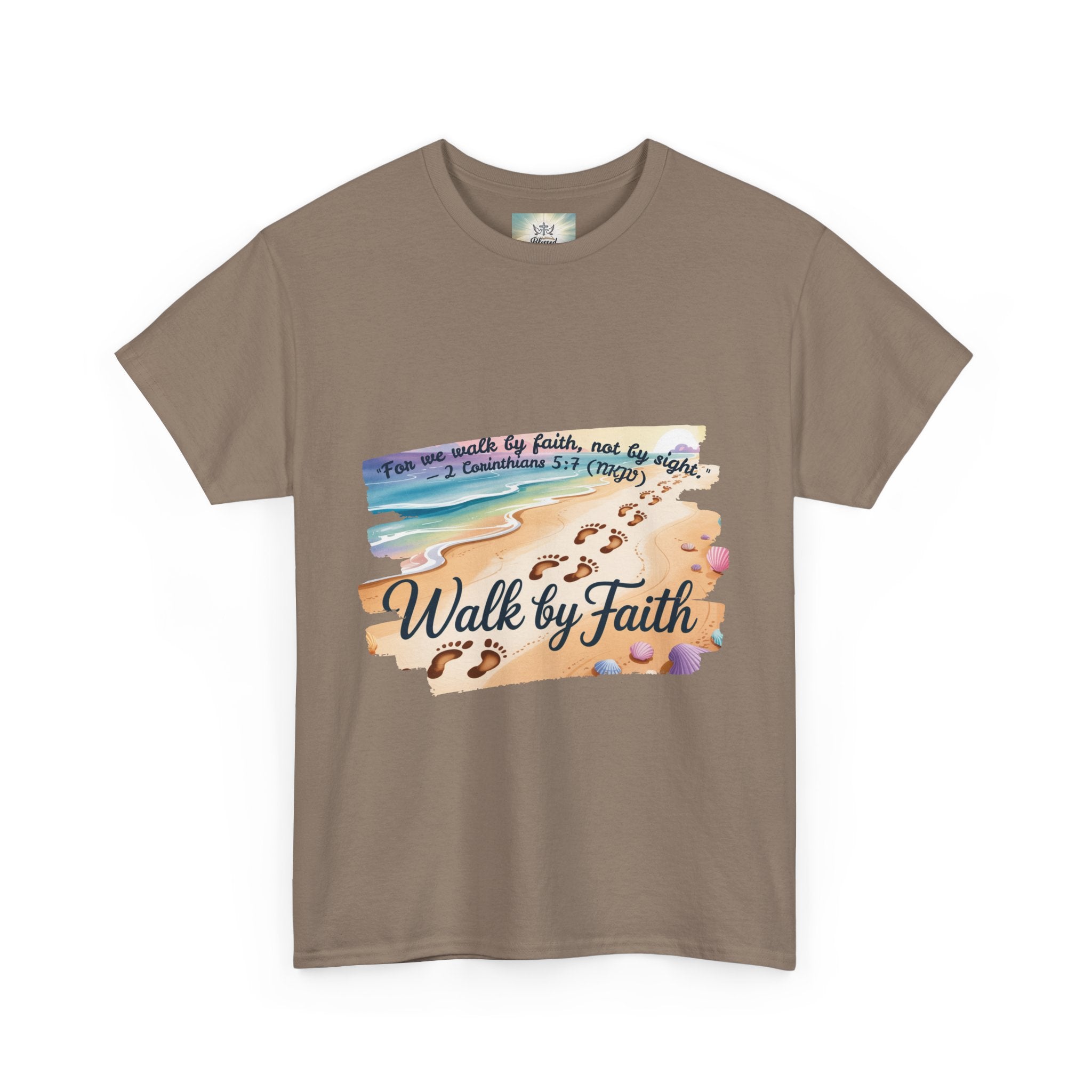 Inspirational Faith Tee, Unisex Cotton Shirt, Walk by Faith Apparel, Comfortable Religious Gift, Casual Everyday Wear
