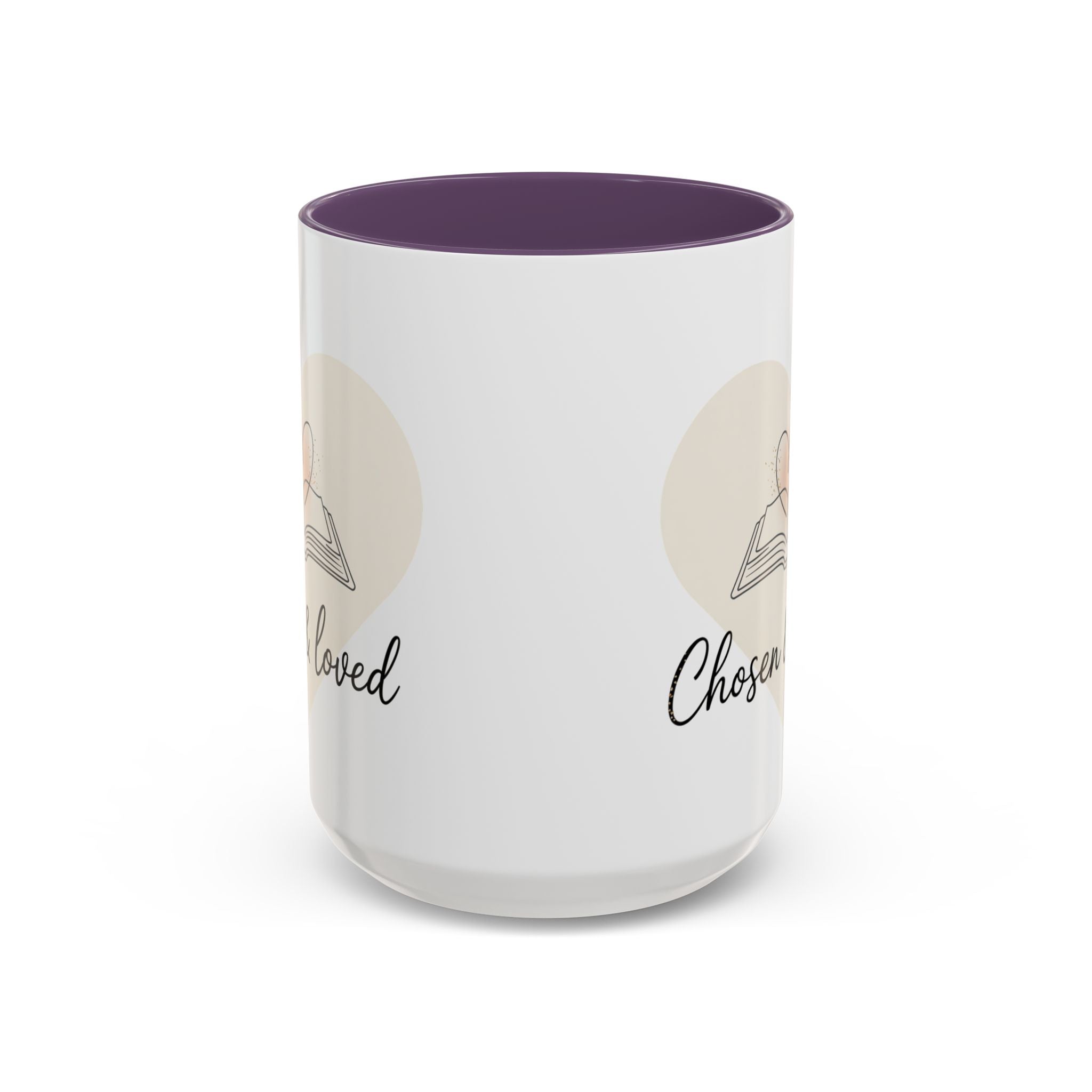 Chosen & Loved Accent Coffee Mug - Inspirational Gift, Heartwarming Mug, Cozy Beverage Cup, Perfect for Readers, Warm Reminder