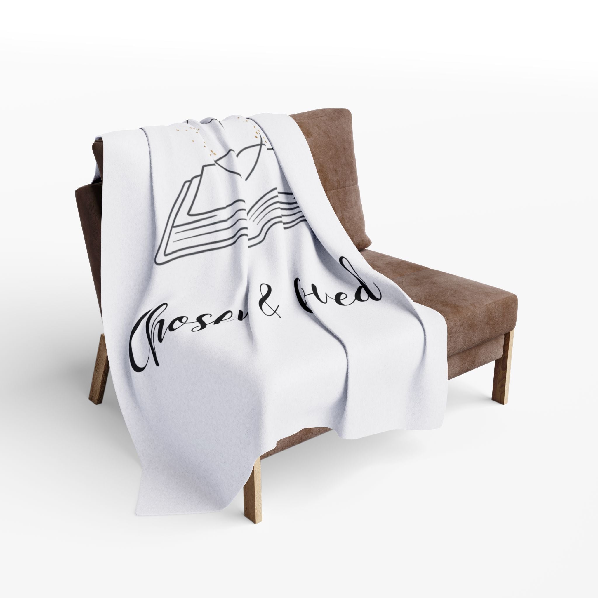 Chosen & Loved Cozy Arctic Fleece Blanket, Inspirational Gift, Home Décor, Reading Nook Accessory, Ideal for Reading Lovers
