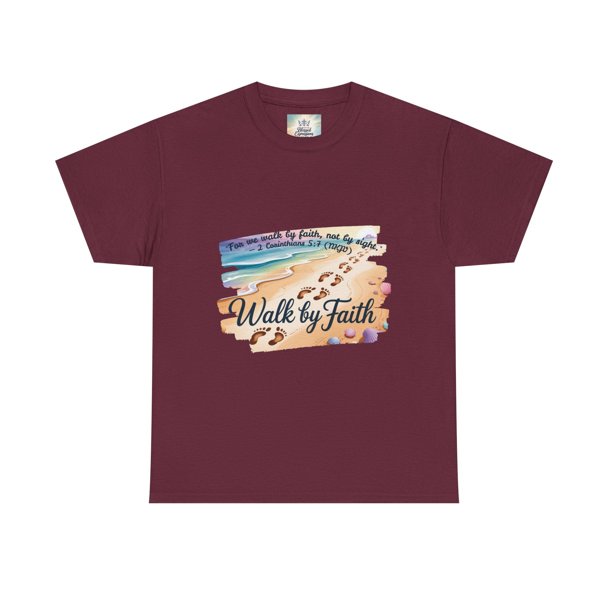 Inspirational Faith Tee, Unisex Cotton Shirt, Walk by Faith Apparel, Comfortable Religious Gift, Casual Everyday Wear