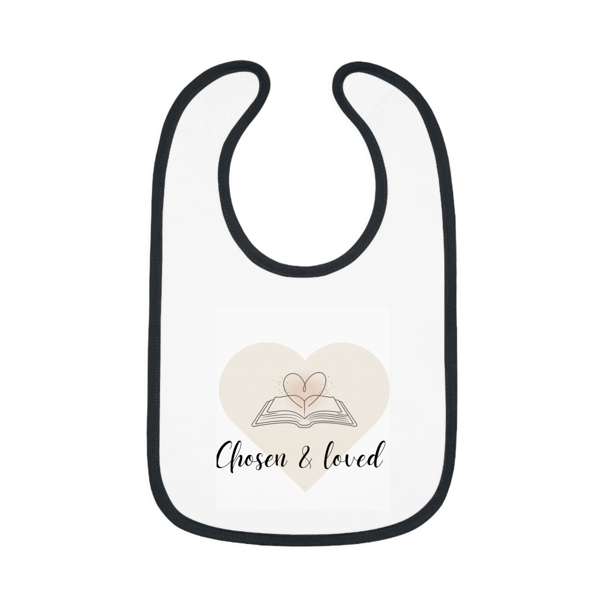 Chosen & Loved | Baby Bib with Heart Design | Baby Shower Gift, Newborn Essential, Fun Feeding Accessory, Cute Infant Wear