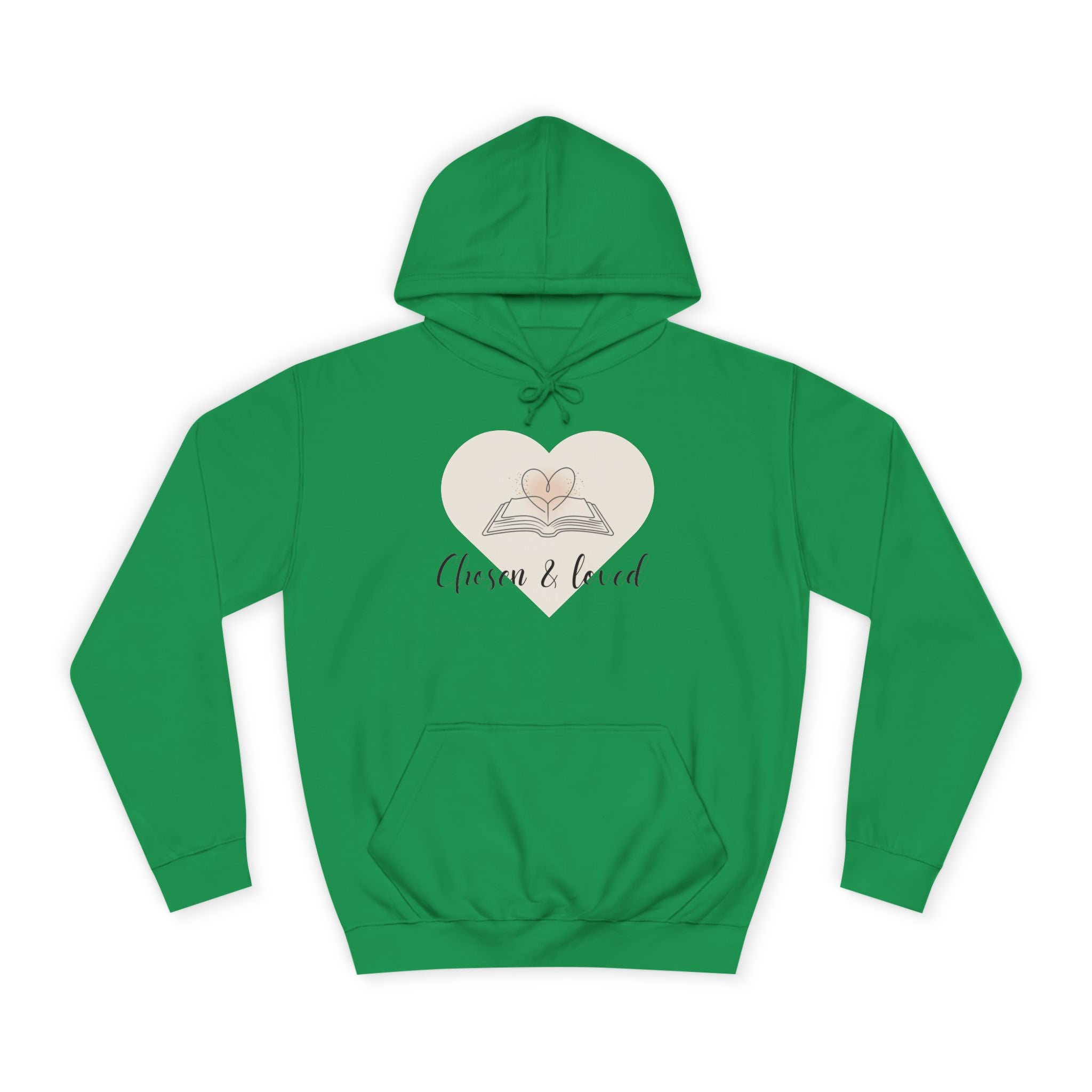 Chosen & Loved Cozy Reading Hoodie, Unisex College Apparel, Relaxed Style Sweatshirt - Light Colors