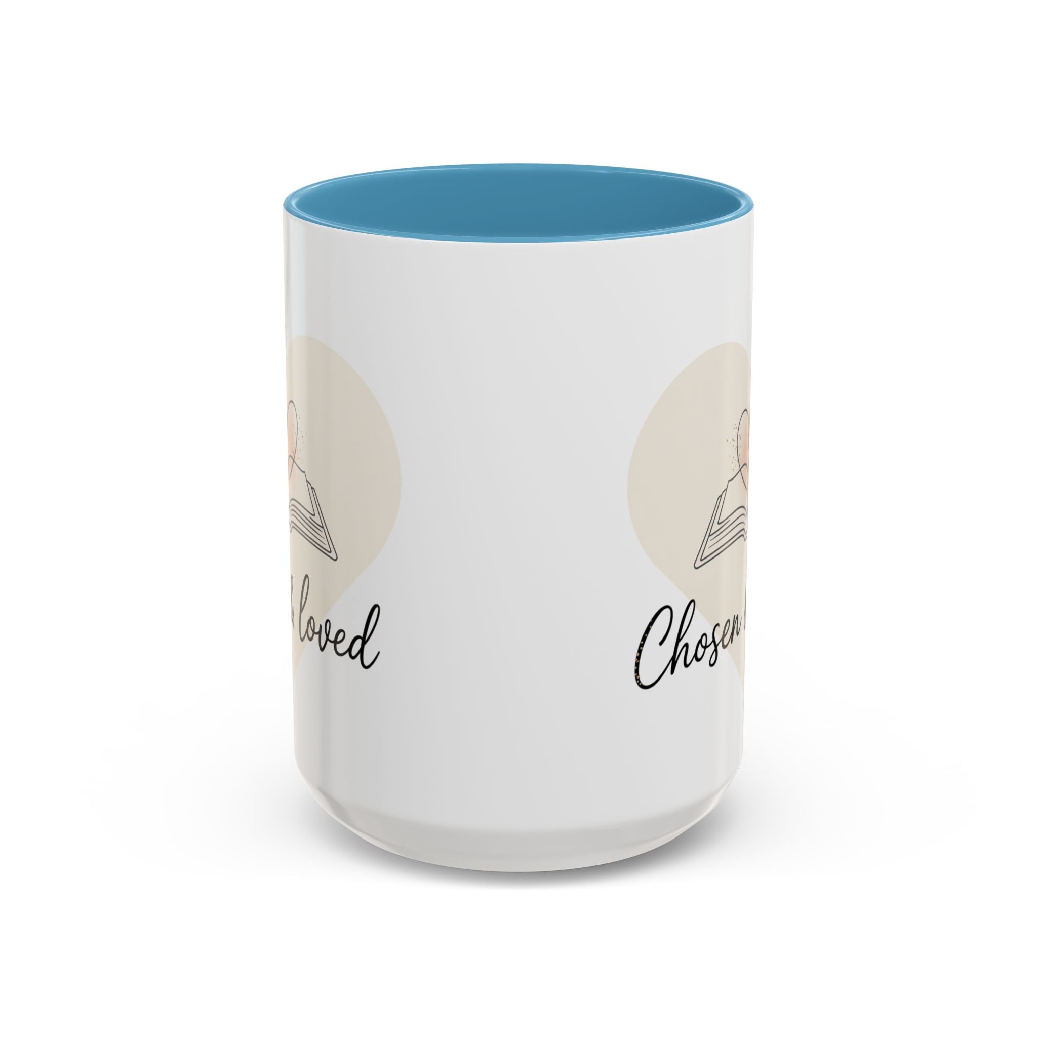 Chosen & Loved Accent Coffee Mug - Inspirational Gift, Heartwarming Mug, Cozy Beverage Cup, Perfect for Readers, Warm Reminder
