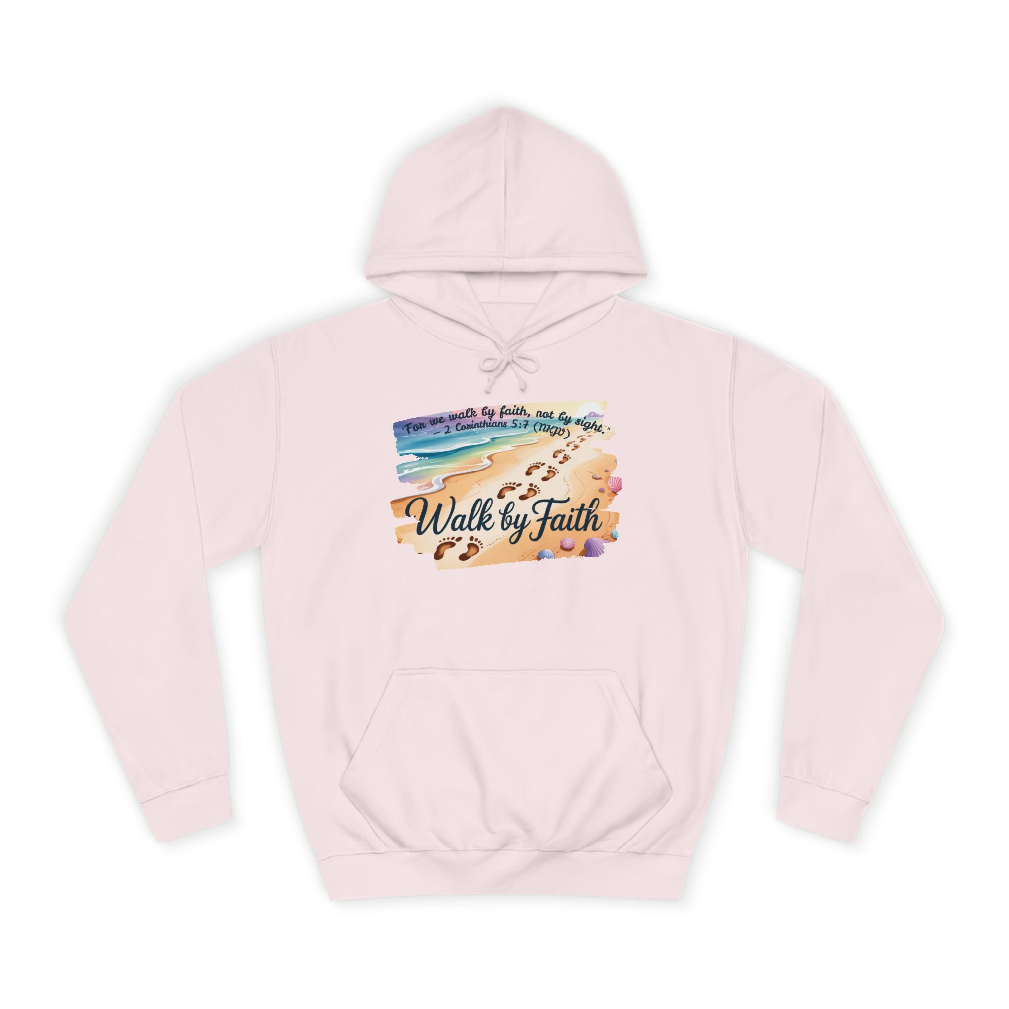Walk by Faith-Inspirational Hoodie, Cozy College Wear, Inspirational Gift, Relaxed Everyday Style, Perfect for Faith-Based Events