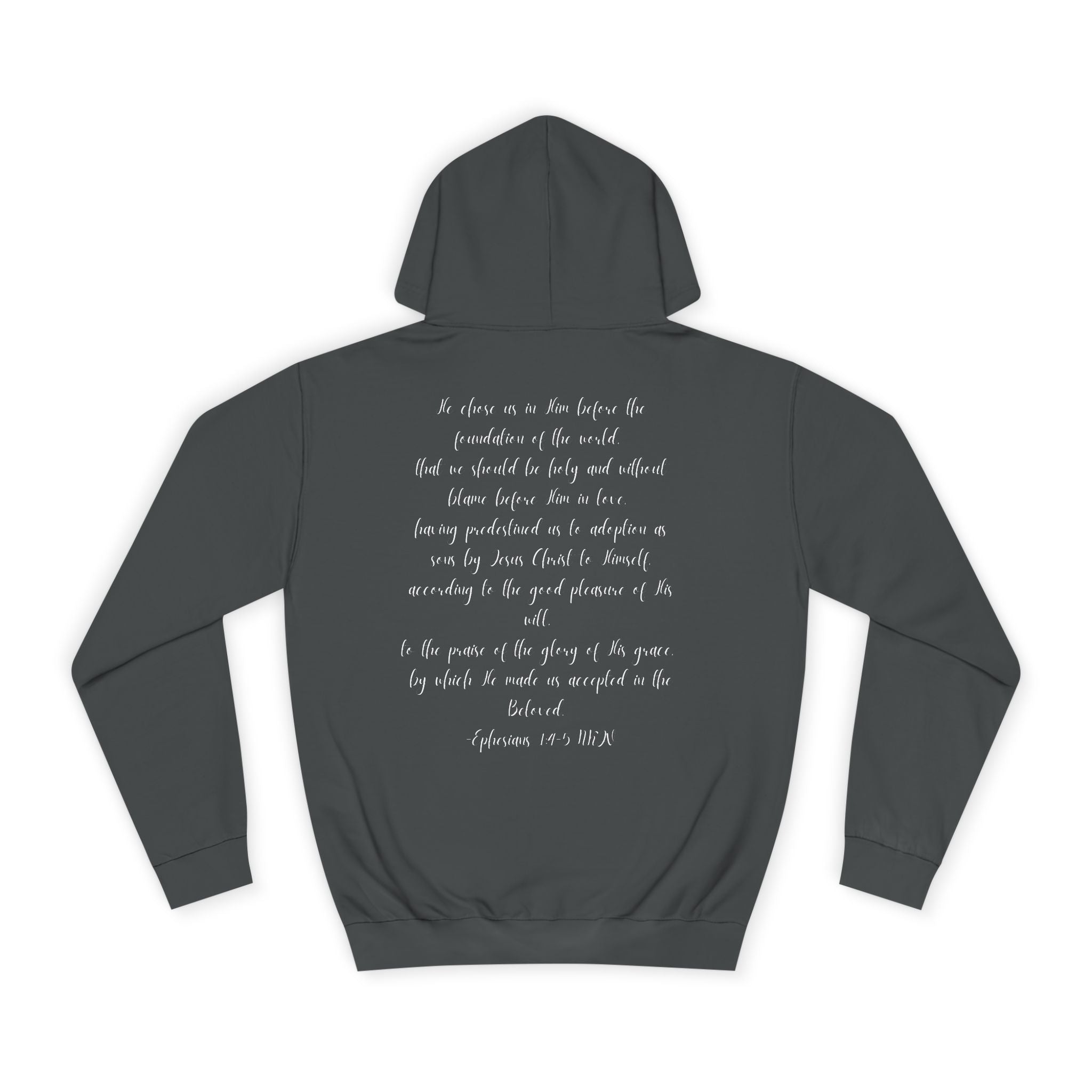 Chosen & Loved Cozy Reading Hoodie, Unisex College Apparel, Relaxed Style Sweatshirt - Dark Colors