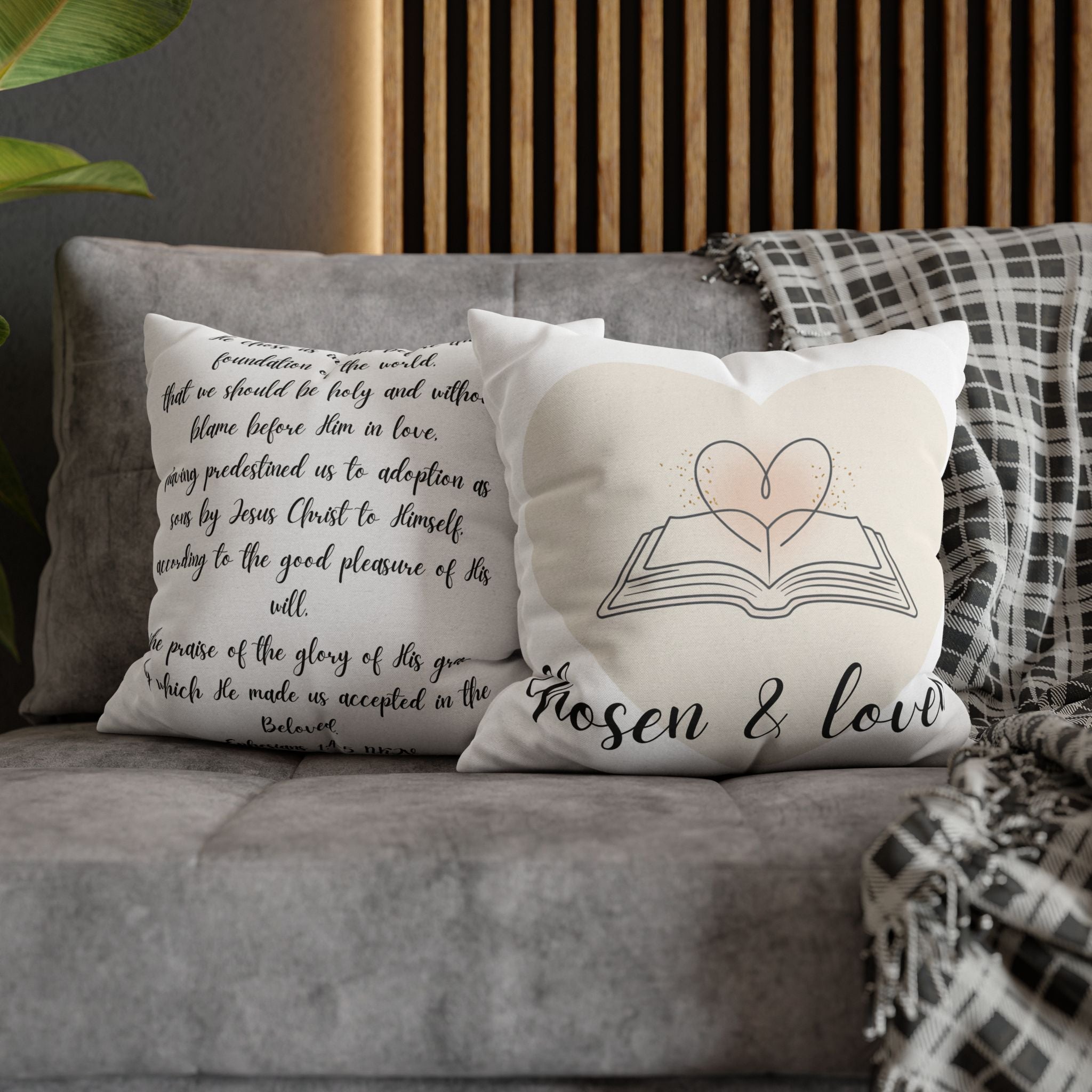 Chosen & Loved Book Pillowcase | Cozy Home Decor, Book Lover Gift, Heart Design, Thoughtful Present, Reading Nook Accessory