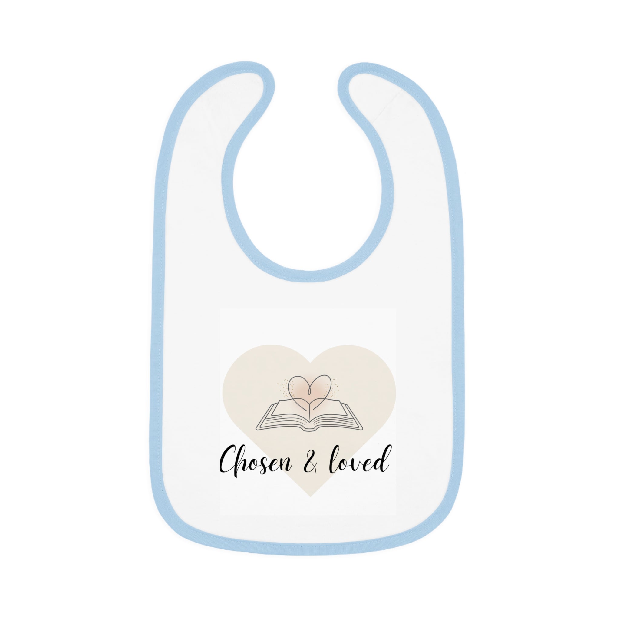 Chosen & Loved | Baby Bib with Heart Design | Baby Shower Gift, Newborn Essential, Fun Feeding Accessory, Cute Infant Wear
