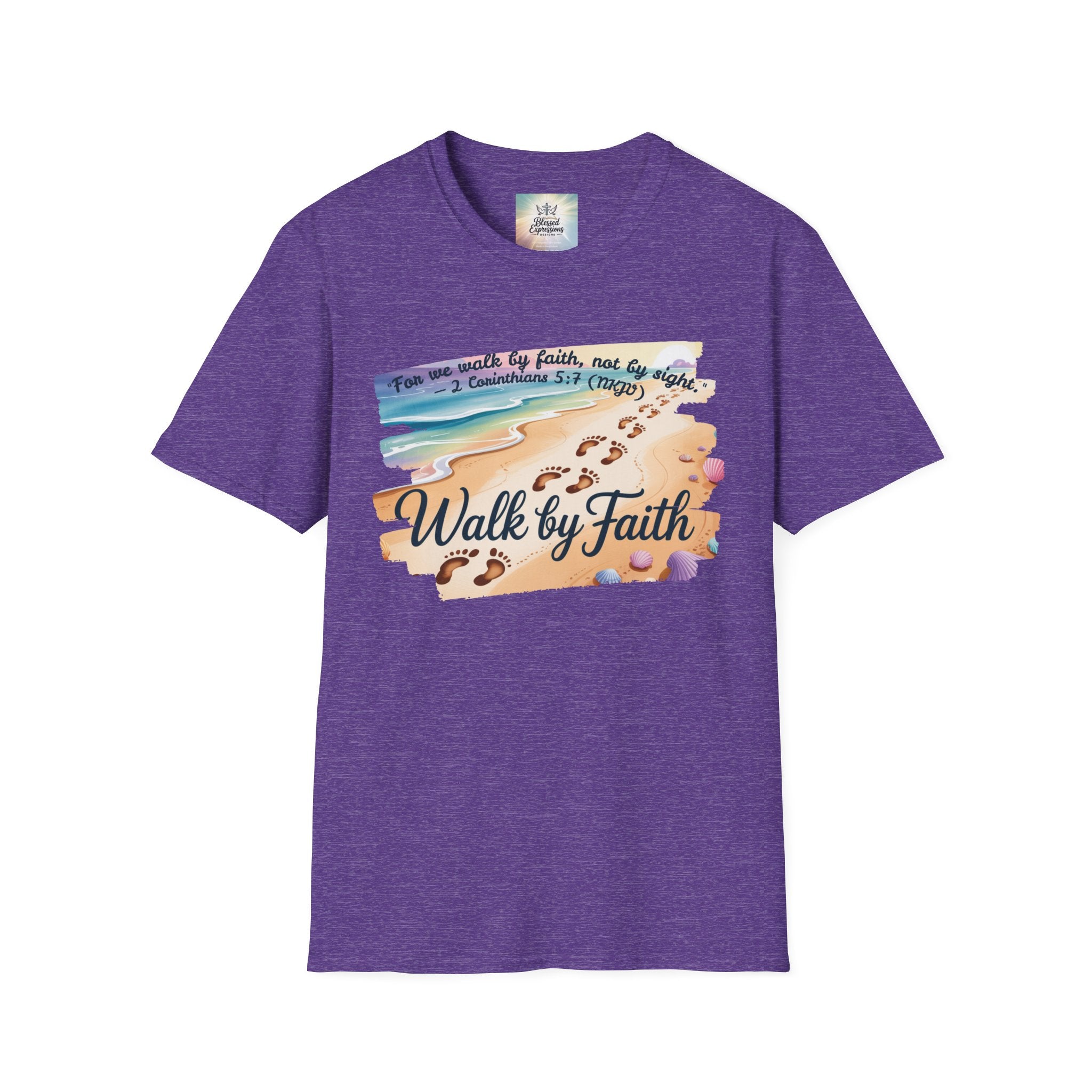Walk by Faith Inspirational T-Shirt, Christian Apparel, Beach Vibe Tee, Casual Summer Wear, Gift for Believers