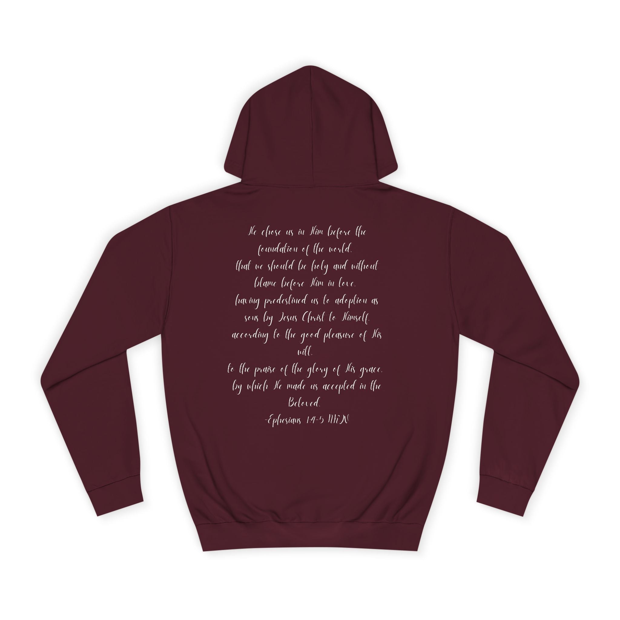 Chosen & Loved Cozy Reading Hoodie, Unisex College Apparel, Relaxed Style Sweatshirt - Dark Colors