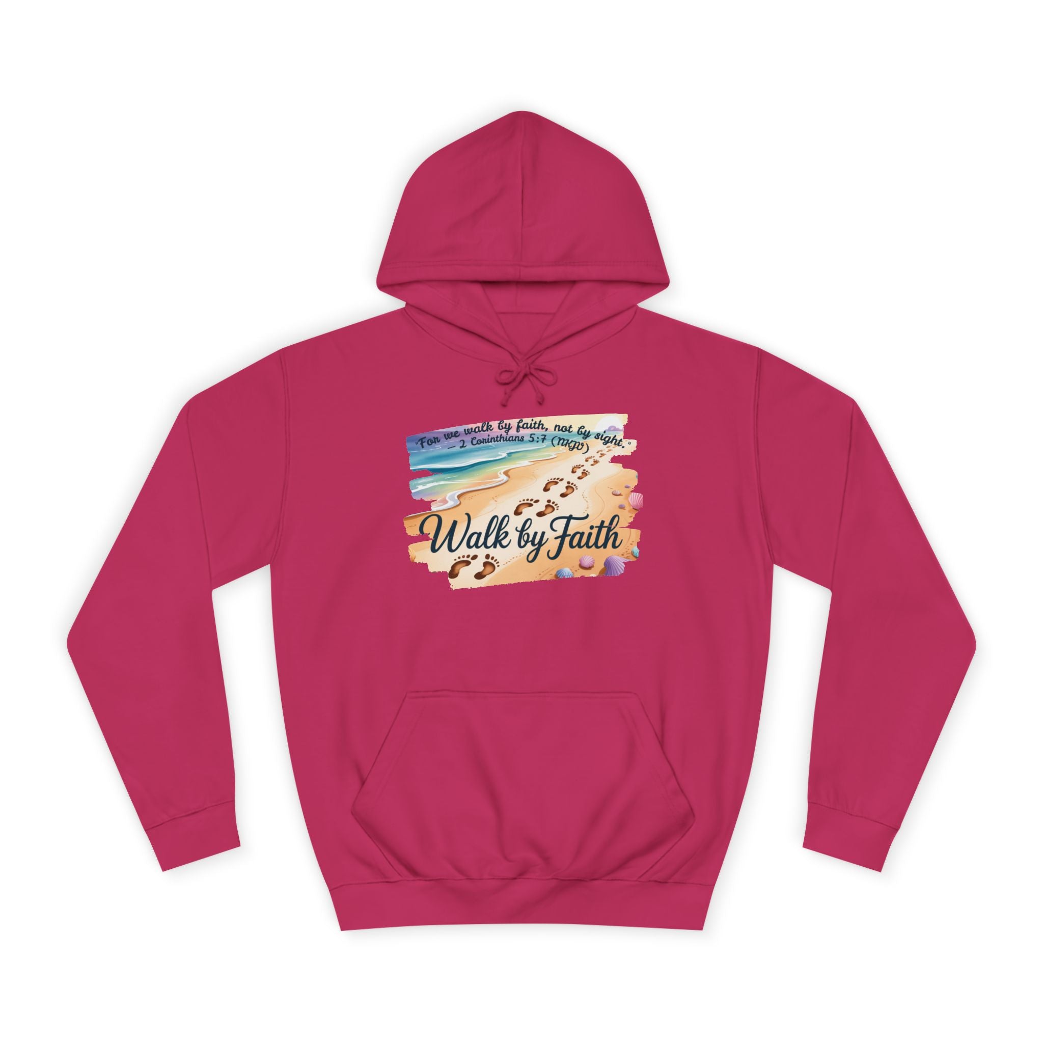Walk by Faith-Inspirational Hoodie, Cozy College Wear, Inspirational Gift, Relaxed Everyday Style, Perfect for Faith-Based Events