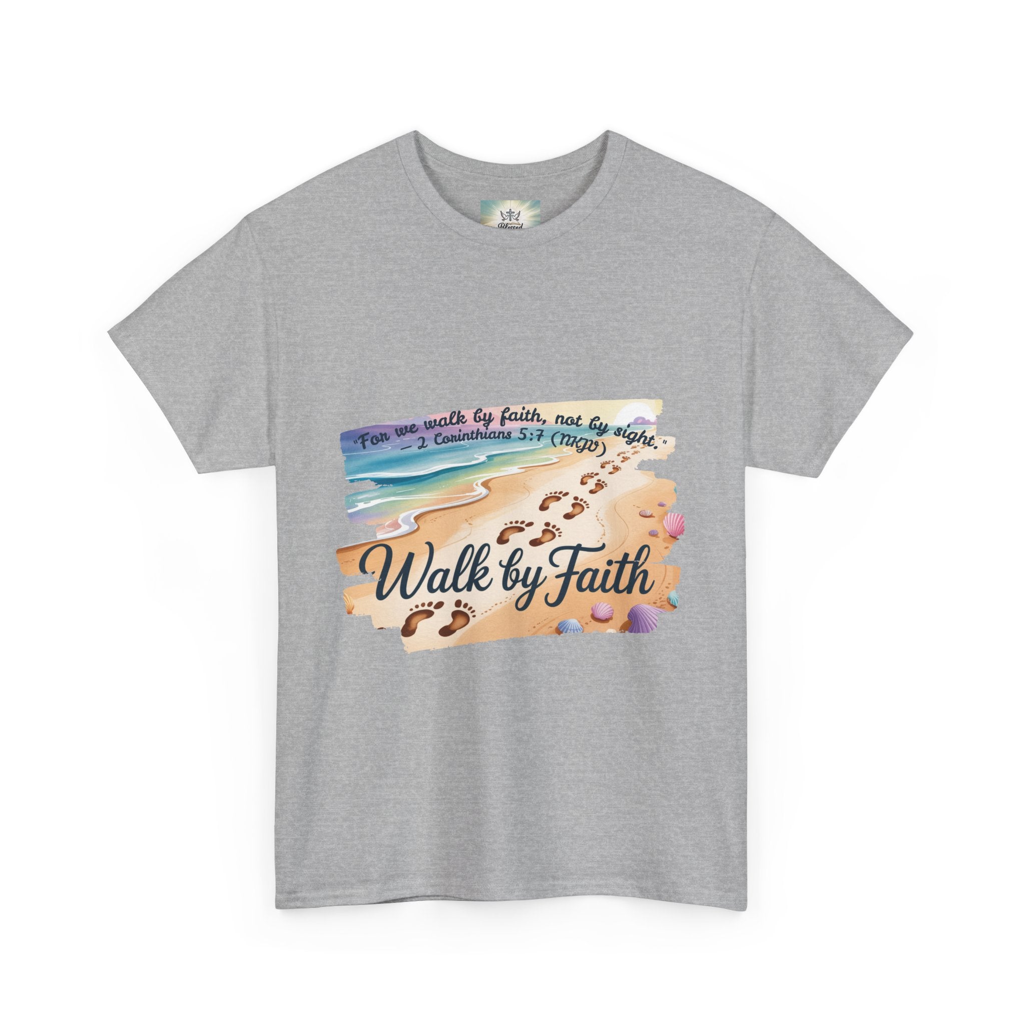 Inspirational Faith Tee, Unisex Cotton Shirt, Walk by Faith Apparel, Comfortable Religious Gift, Casual Everyday Wear