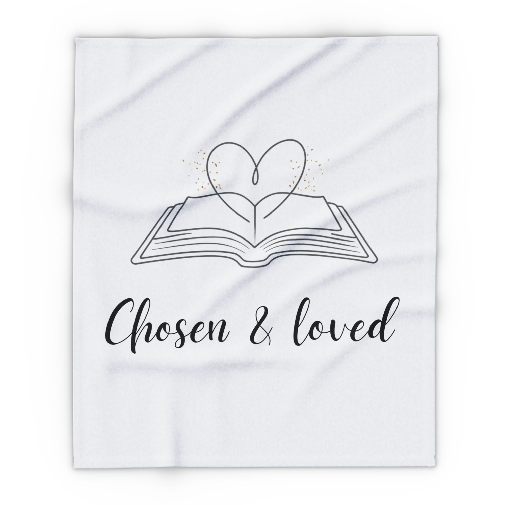 Chosen & Loved Cozy Arctic Fleece Blanket, Inspirational Gift, Home Décor, Reading Nook Accessory, Ideal for Reading Lovers