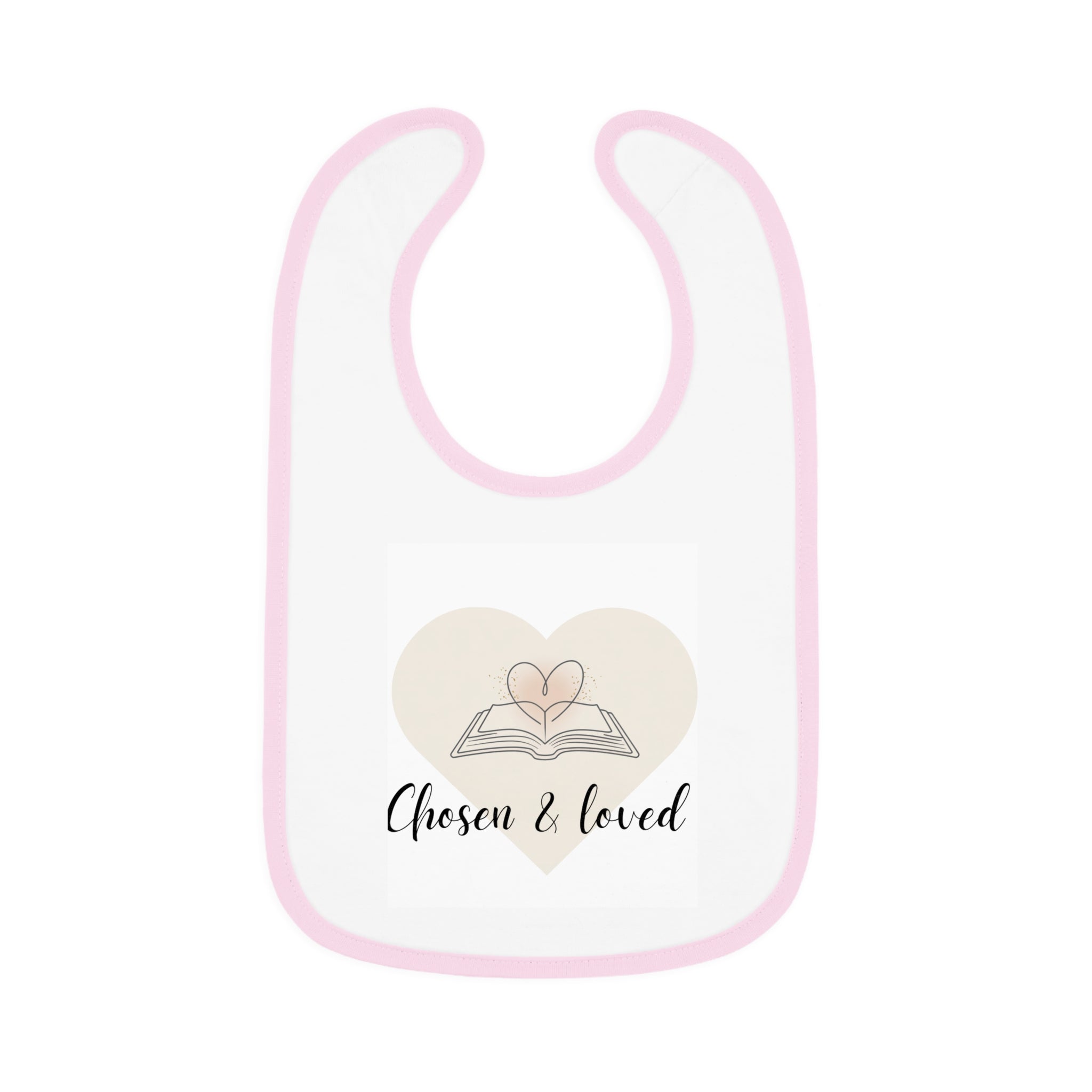 Chosen & Loved | Baby Bib with Heart Design | Baby Shower Gift, Newborn Essential, Fun Feeding Accessory, Cute Infant Wear