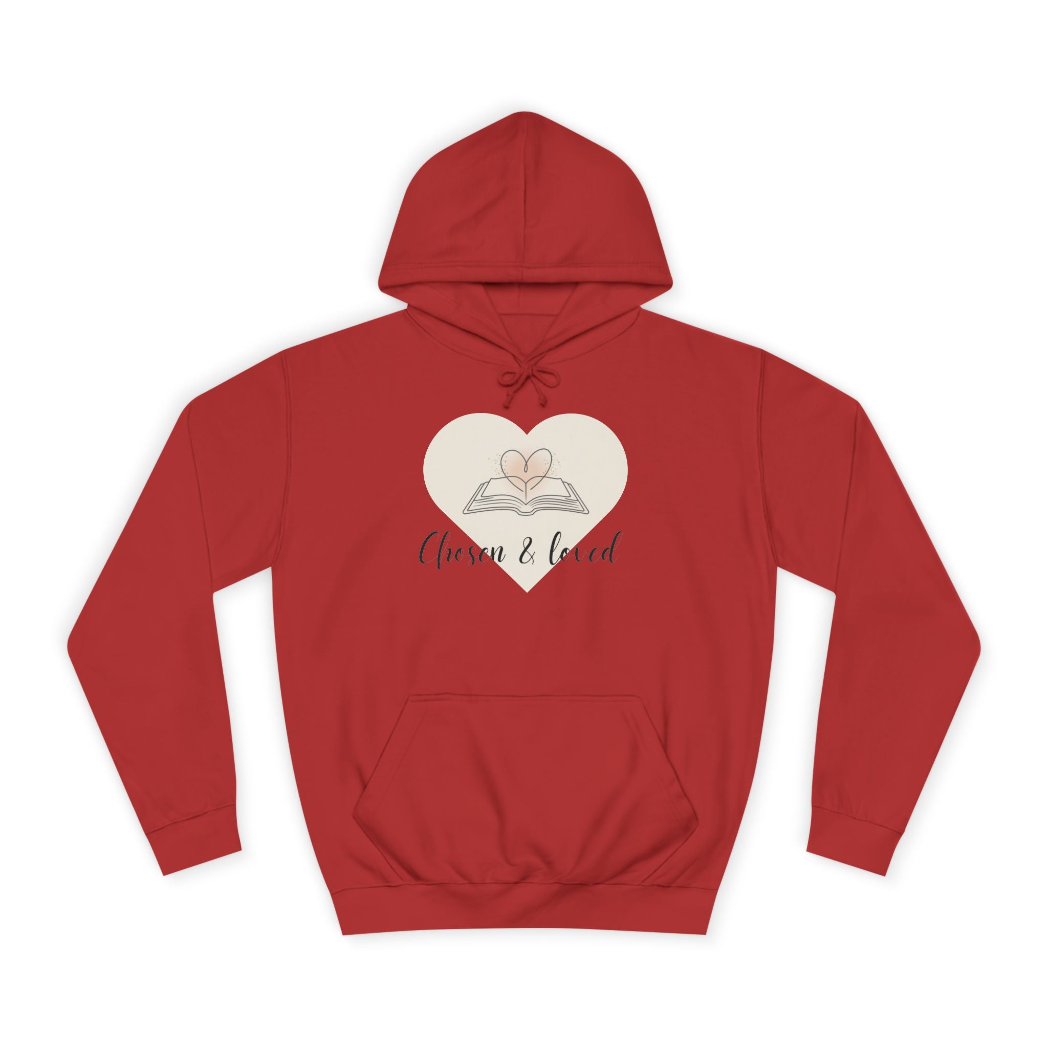 Chosen & Loved Cozy Reading Hoodie, Unisex College Apparel, Relaxed Style Sweatshirt - Light Colors
