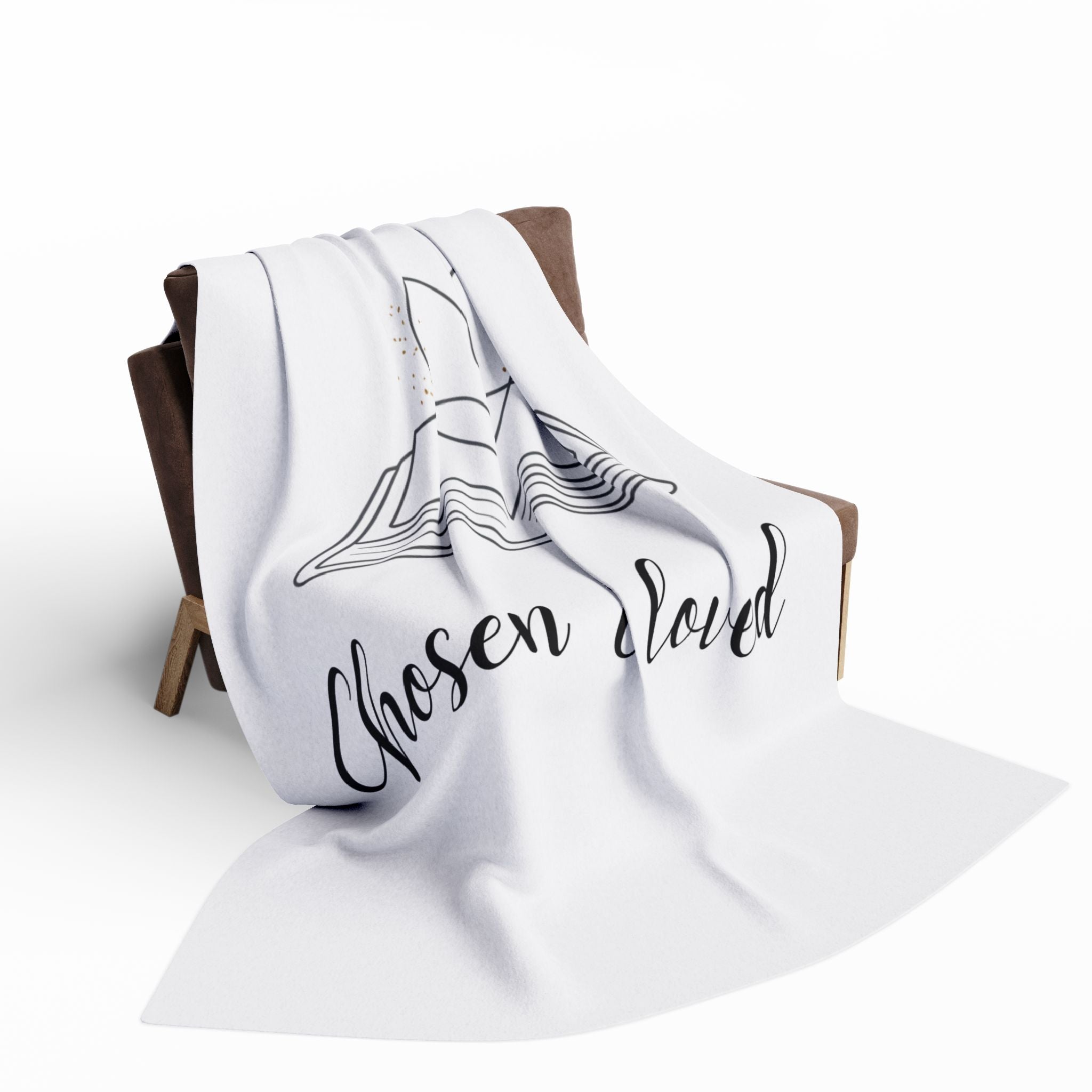 Chosen & Loved Cozy Arctic Fleece Blanket, Inspirational Gift, Home Décor, Reading Nook Accessory, Ideal for Reading Lovers