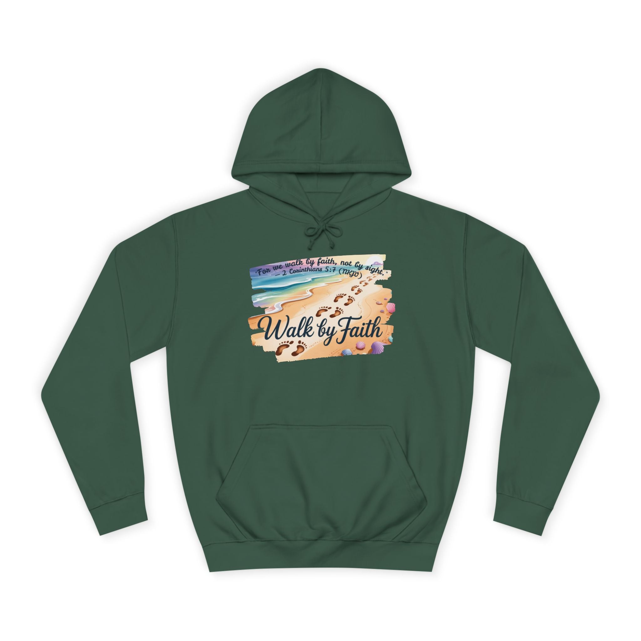 Walk by Faith-Inspirational Hoodie, Cozy College Wear, Inspirational Gift, Relaxed Everyday Style, Perfect for Faith-Based Events