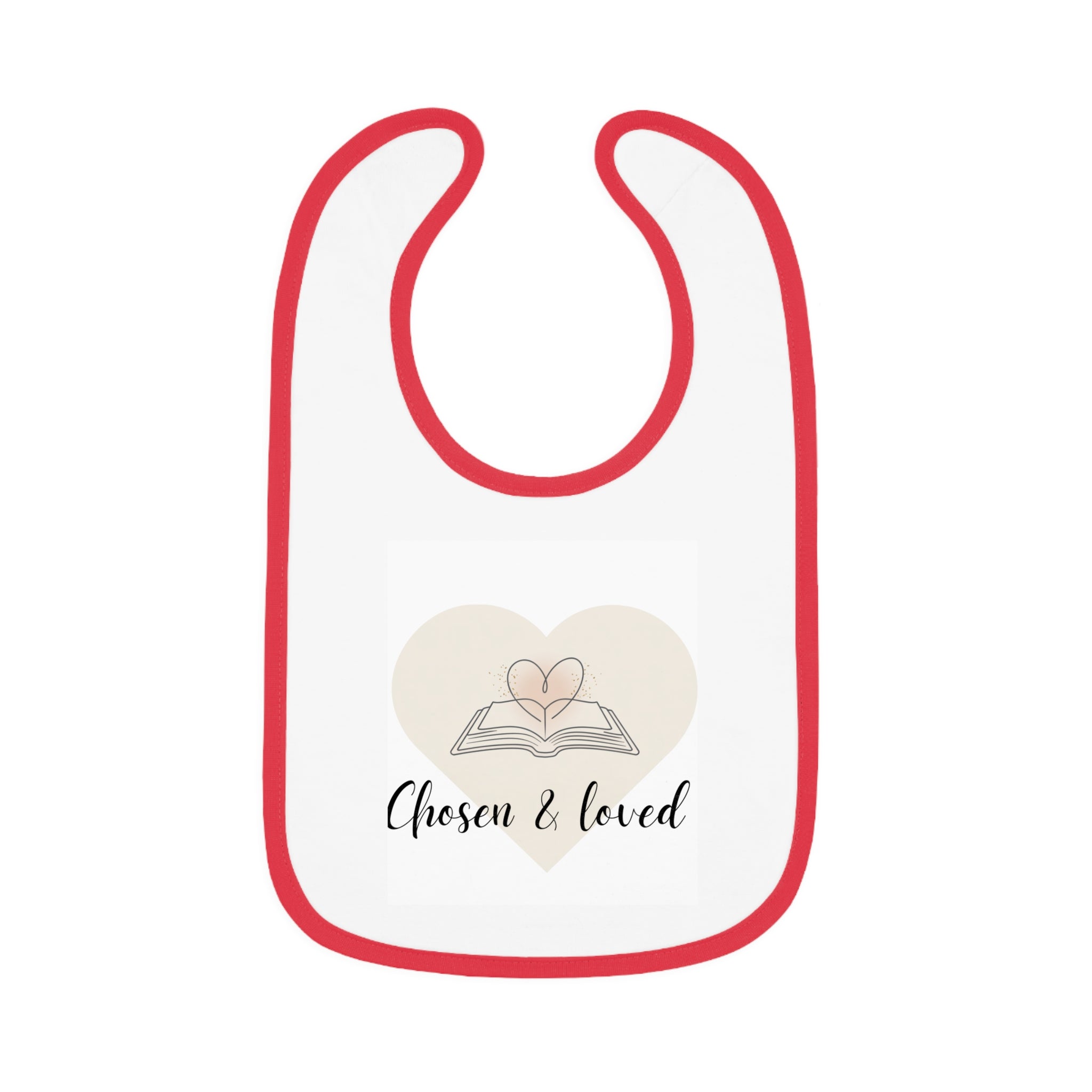Chosen & Loved | Baby Bib with Heart Design | Baby Shower Gift, Newborn Essential, Fun Feeding Accessory, Cute Infant Wear