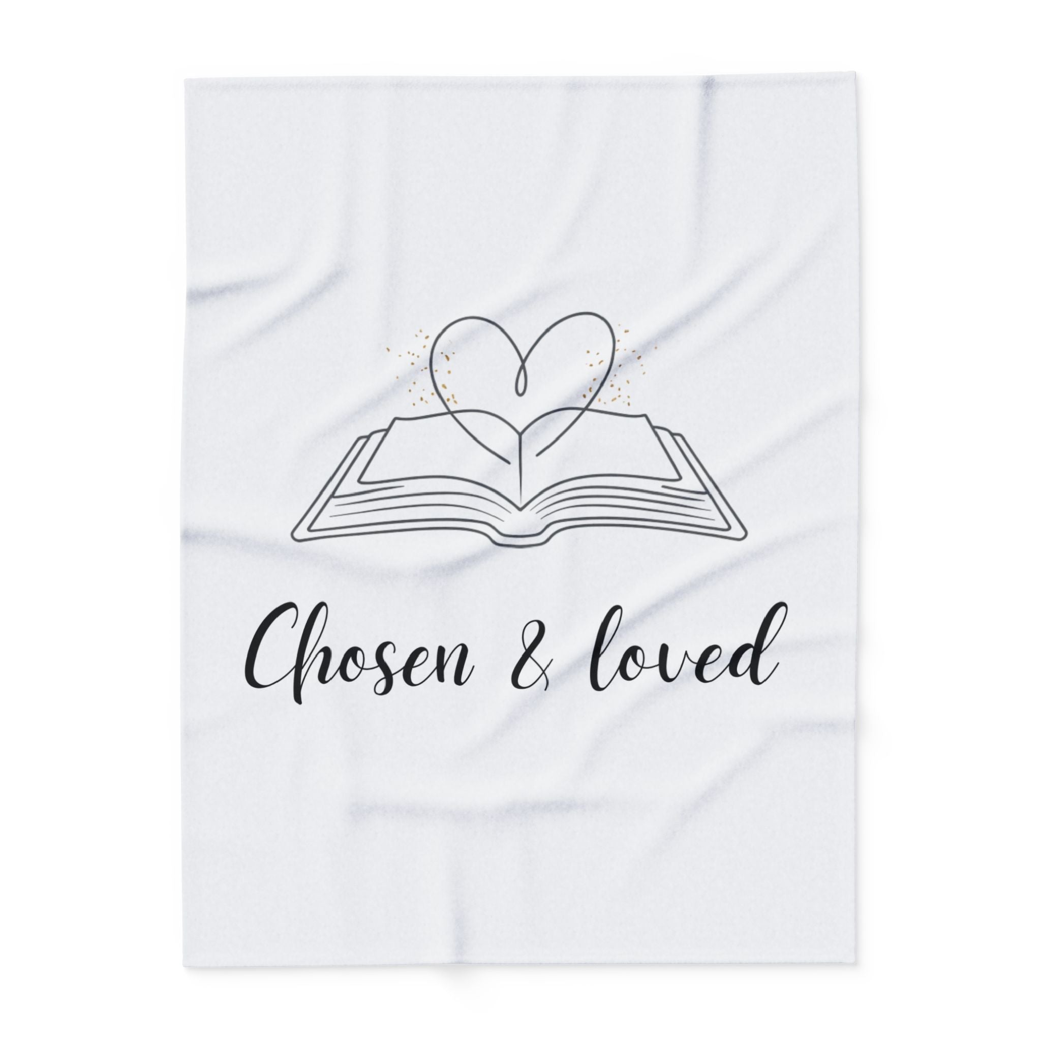 Chosen & Loved Cozy Arctic Fleece Blanket, Inspirational Gift, Home Décor, Reading Nook Accessory, Ideal for Reading Lovers