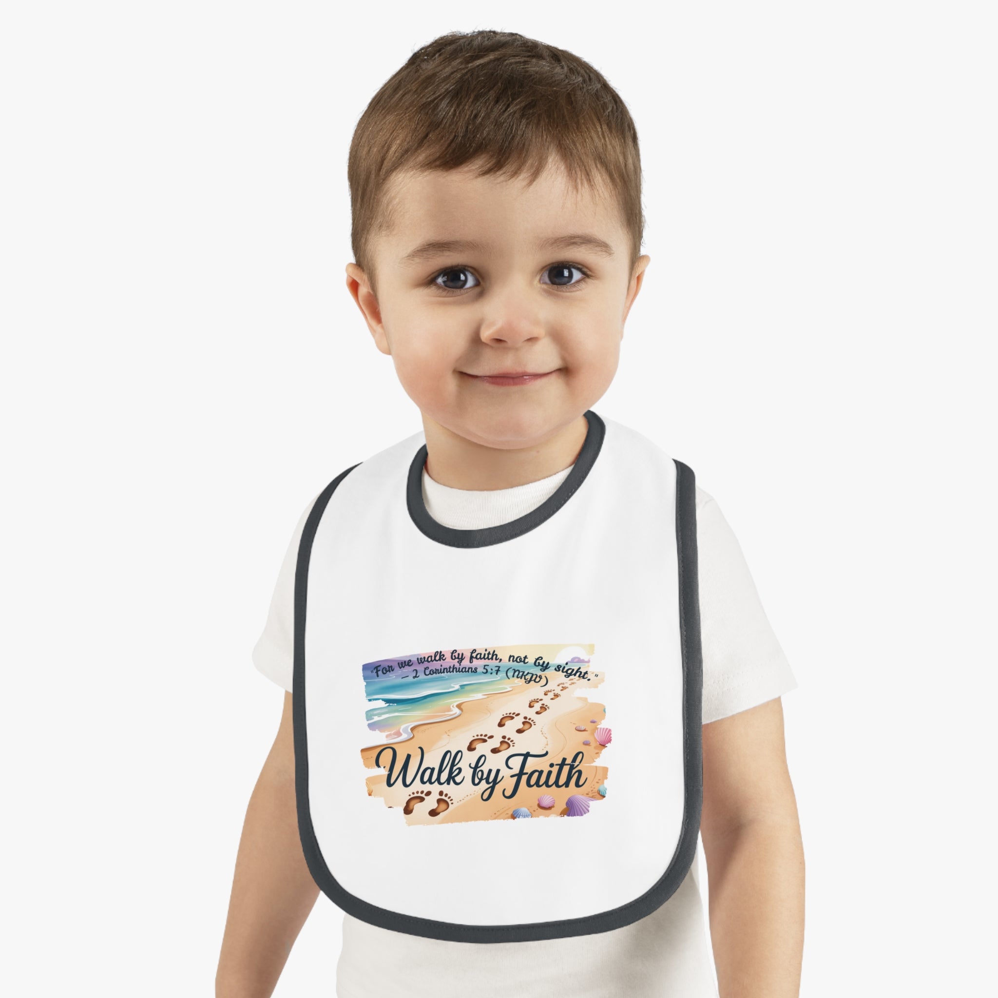 Faith-Inspiring Baby Bib, Cute Infant Bib, Faithful Feeding Bib, Religious Baby Gift, Baby Shower Gift, Inspirational Bib