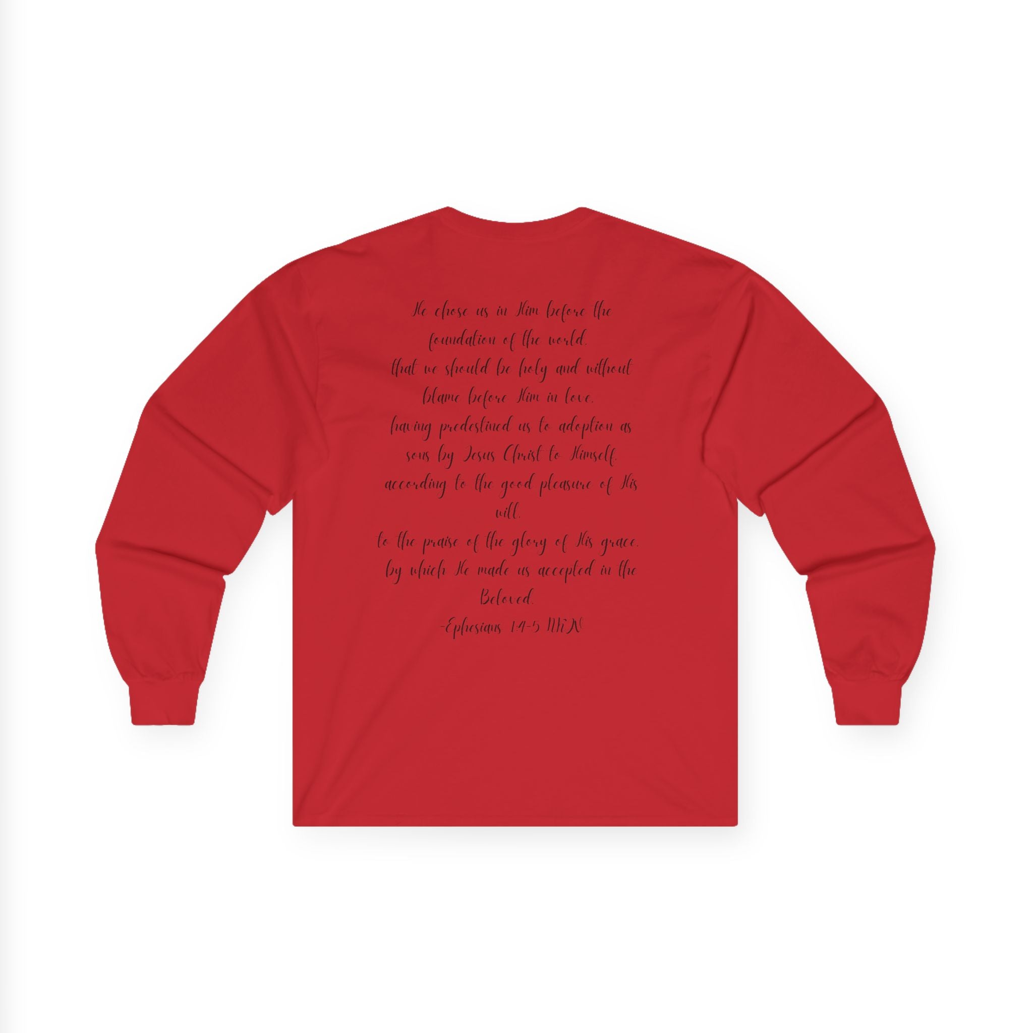 Chosen & Loved Long Sleeve Tee, Inspirational Shirt, Faith-Based Apparel, Mother's Day Gift, Heartwarming Gift, Everyday Wear - Light Colors