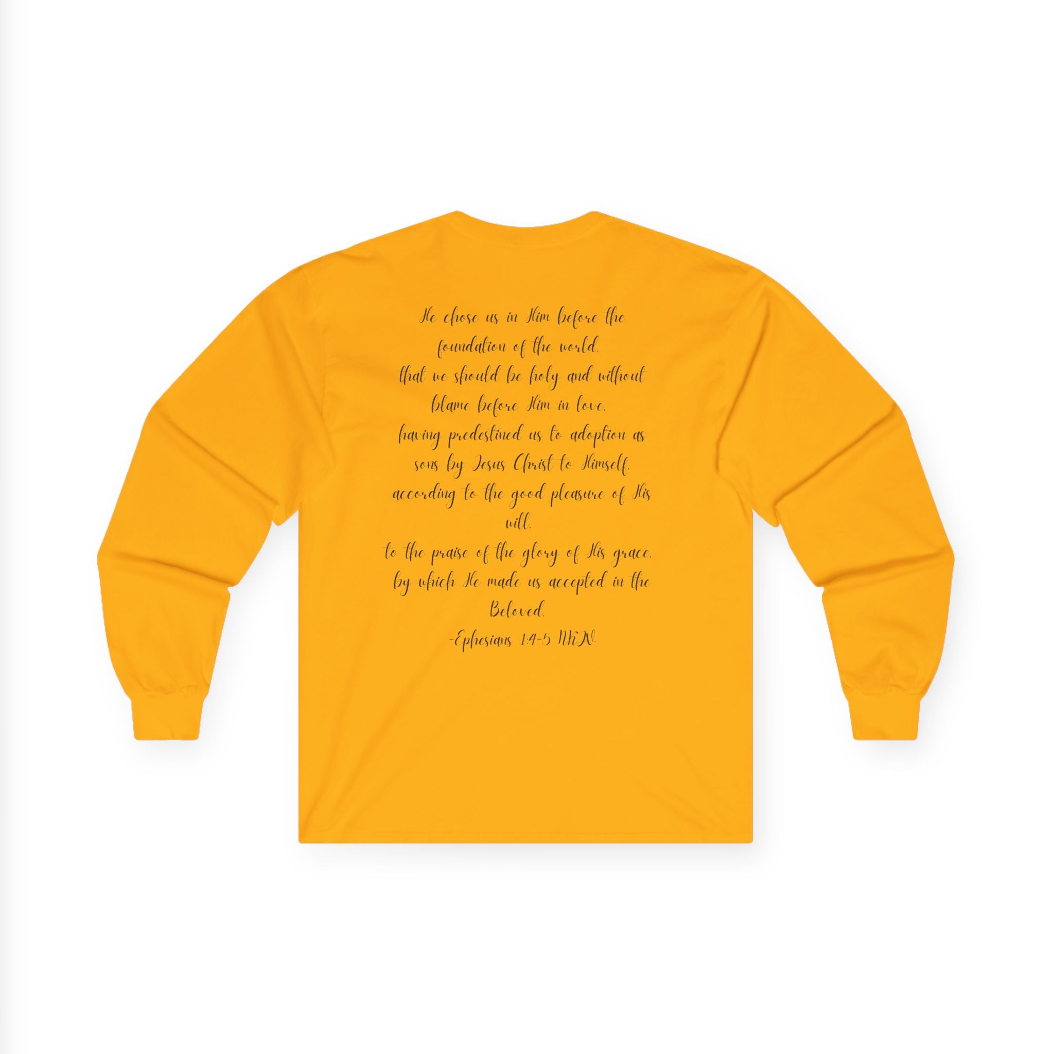 Chosen & Loved Long Sleeve Tee, Inspirational Shirt, Faith-Based Apparel, Mother's Day Gift, Heartwarming Gift, Everyday Wear - Light Colors