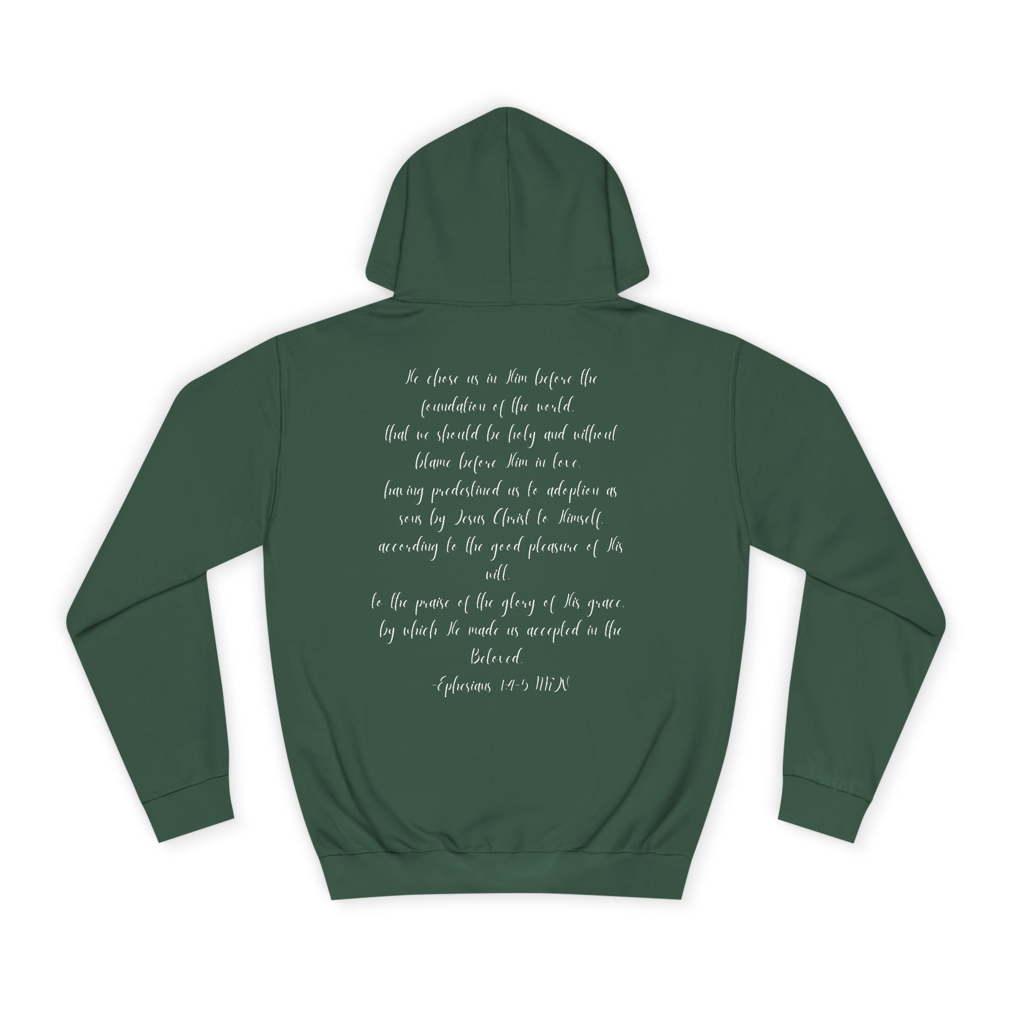 Chosen & Loved Cozy Reading Hoodie, Unisex College Apparel, Relaxed Style Sweatshirt - Dark Colors