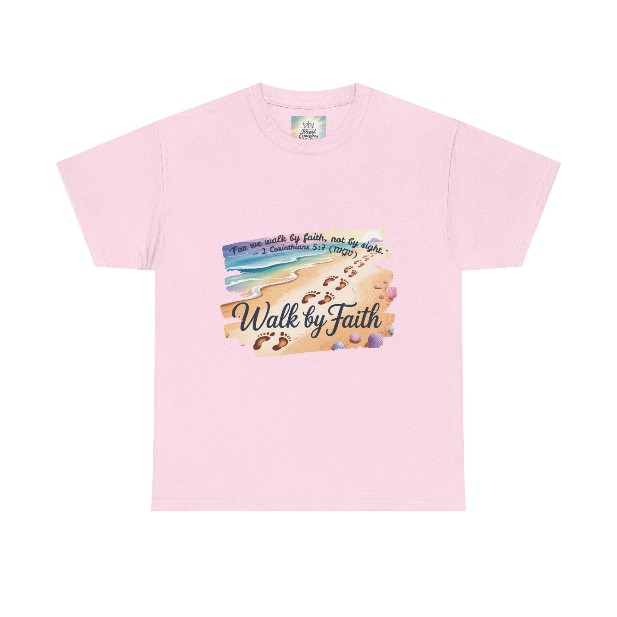 Inspirational Faith Tee, Unisex Cotton Shirt, Walk by Faith Apparel, Comfortable Religious Gift, Casual Everyday Wear