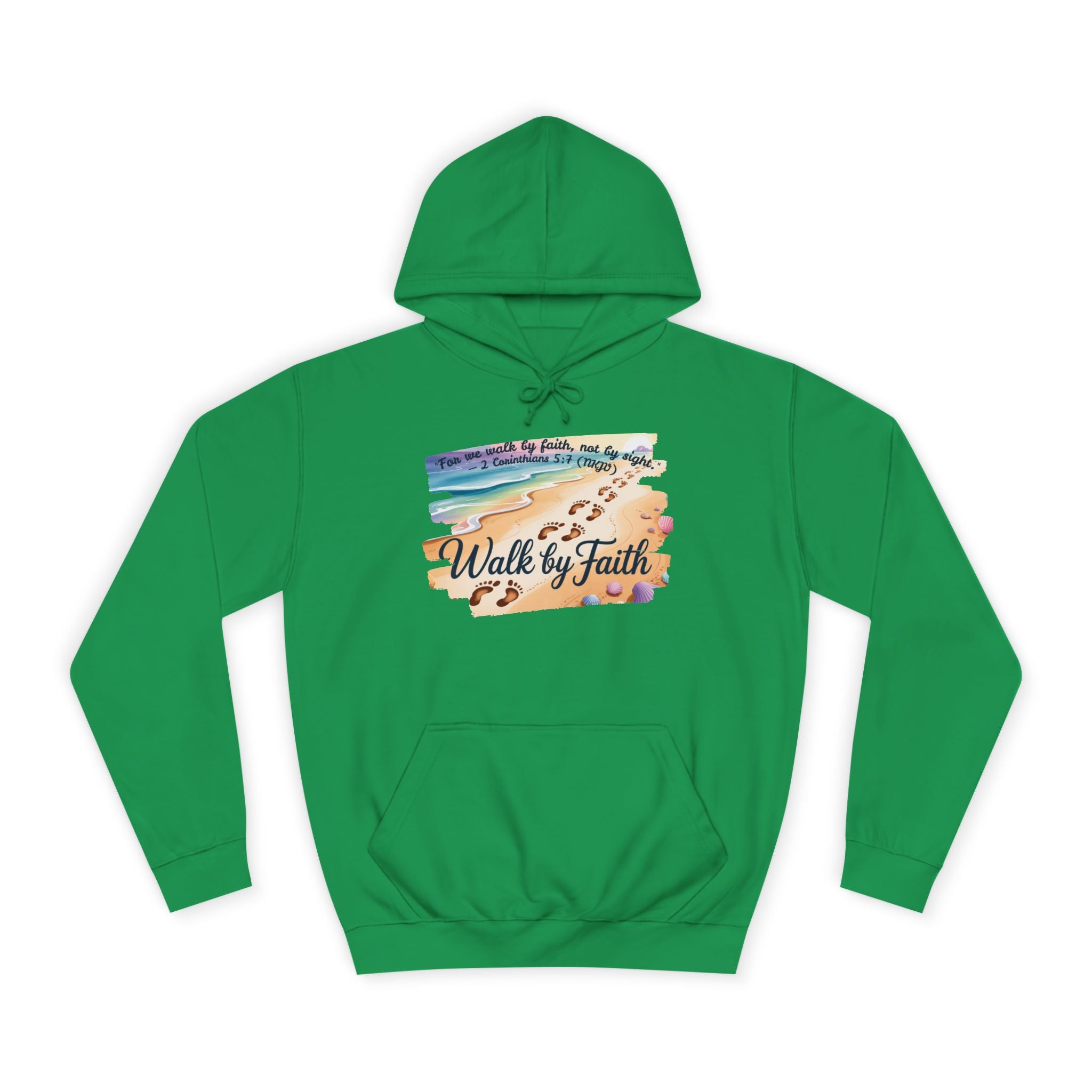 Walk by Faith-Inspirational Hoodie, Cozy College Wear, Inspirational Gift, Relaxed Everyday Style, Perfect for Faith-Based Events