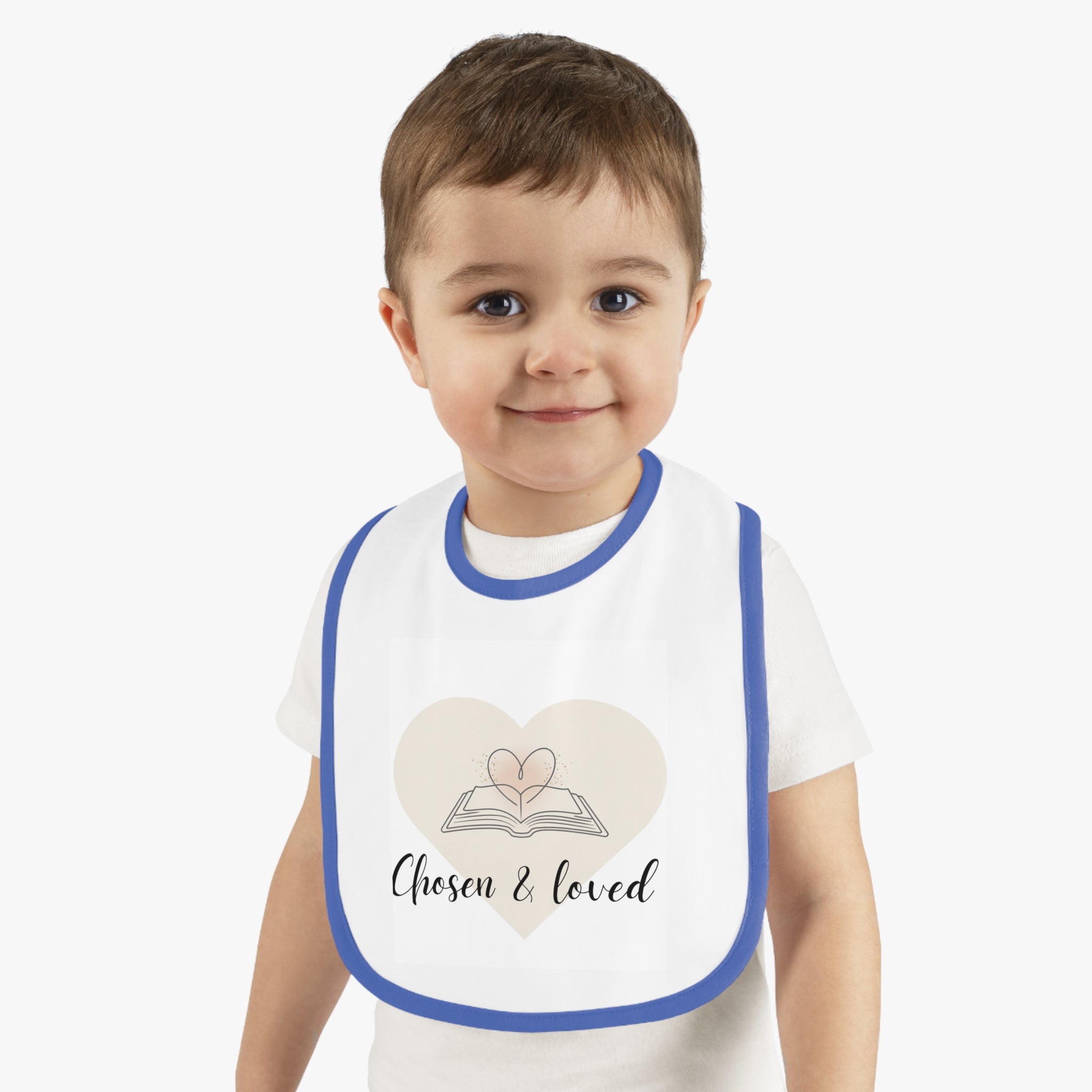 Chosen & Loved | Baby Bib with Heart Design | Baby Shower Gift, Newborn Essential, Fun Feeding Accessory, Cute Infant Wear