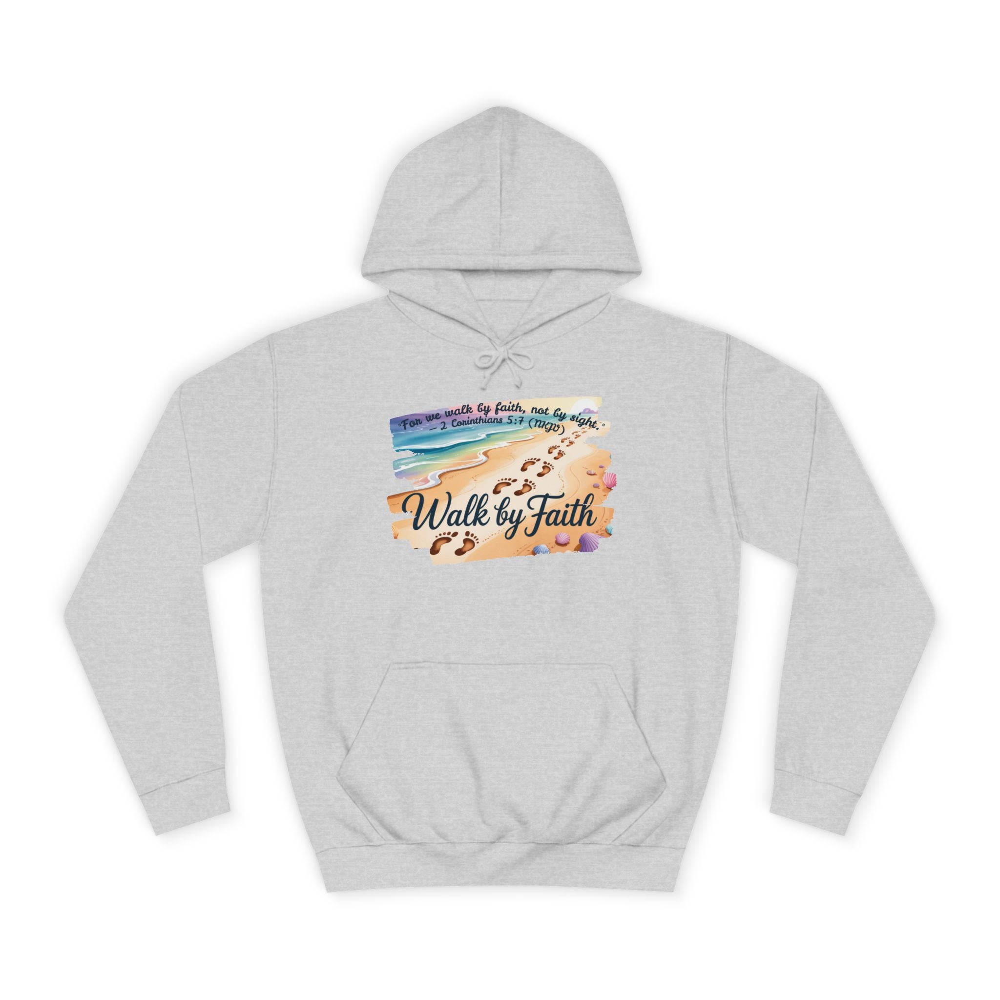 Walk by Faith-Inspirational Hoodie, Cozy College Wear, Inspirational Gift, Relaxed Everyday Style, Perfect for Faith-Based Events