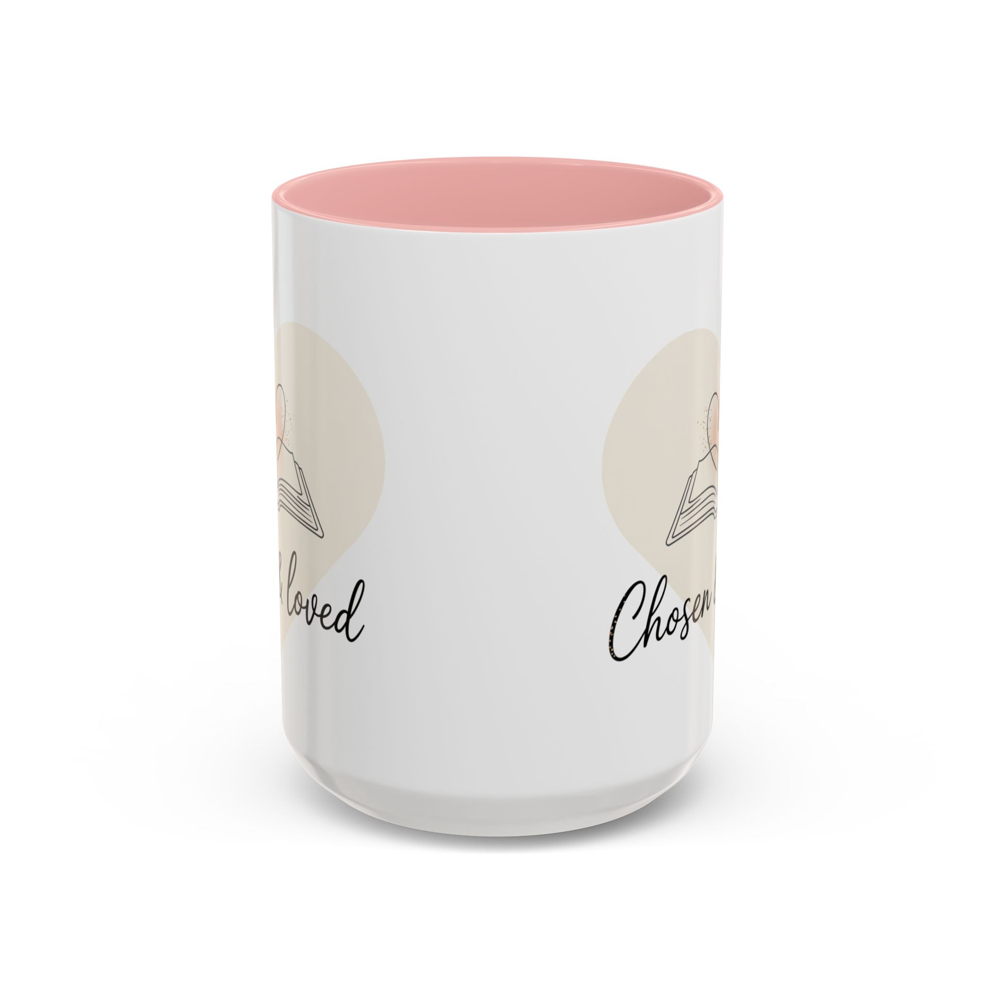 Chosen & Loved Accent Coffee Mug - Inspirational Gift, Heartwarming Mug, Cozy Beverage Cup, Perfect for Readers, Warm Reminder